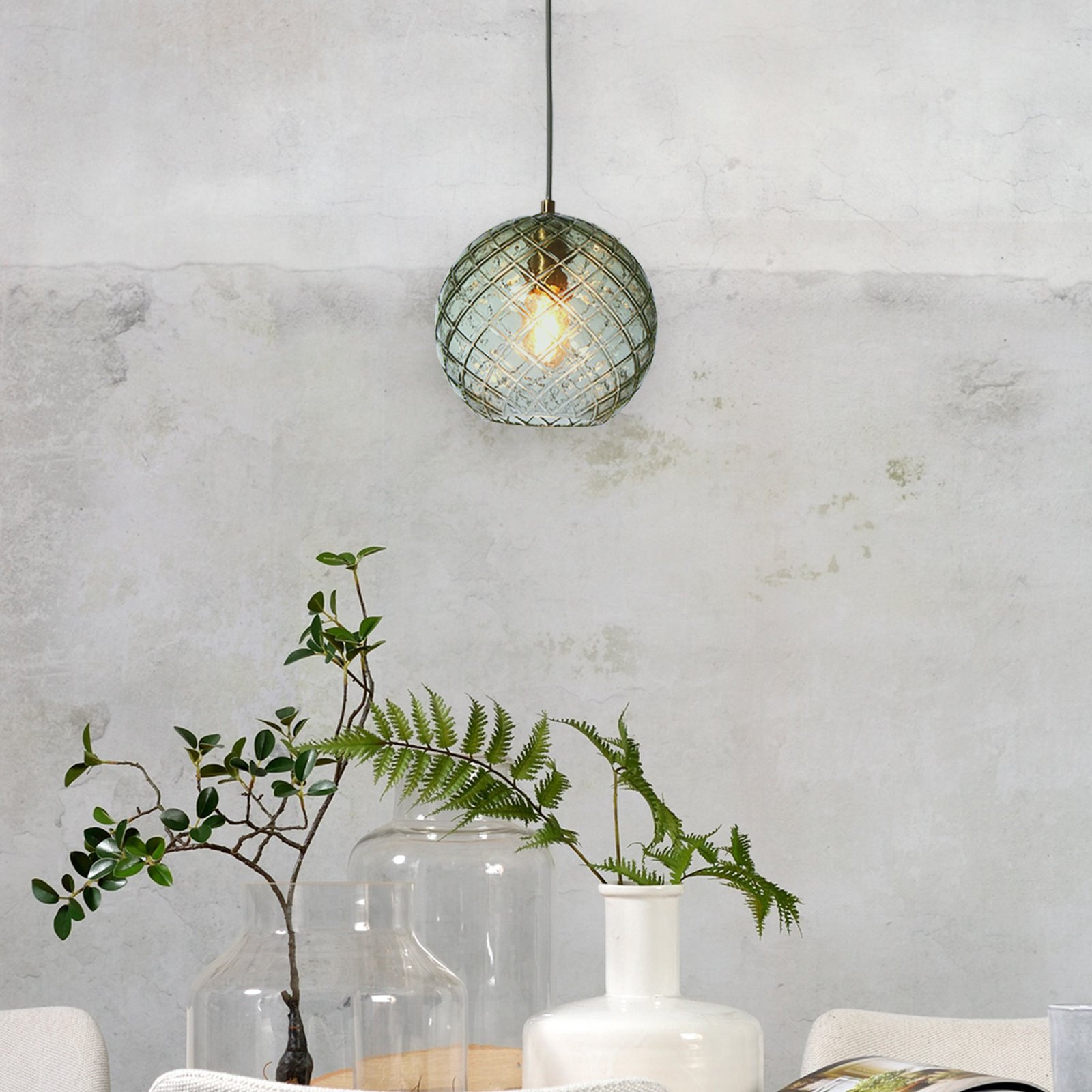 It's about RoMi Venice pendant light, globe, green, glass, E27