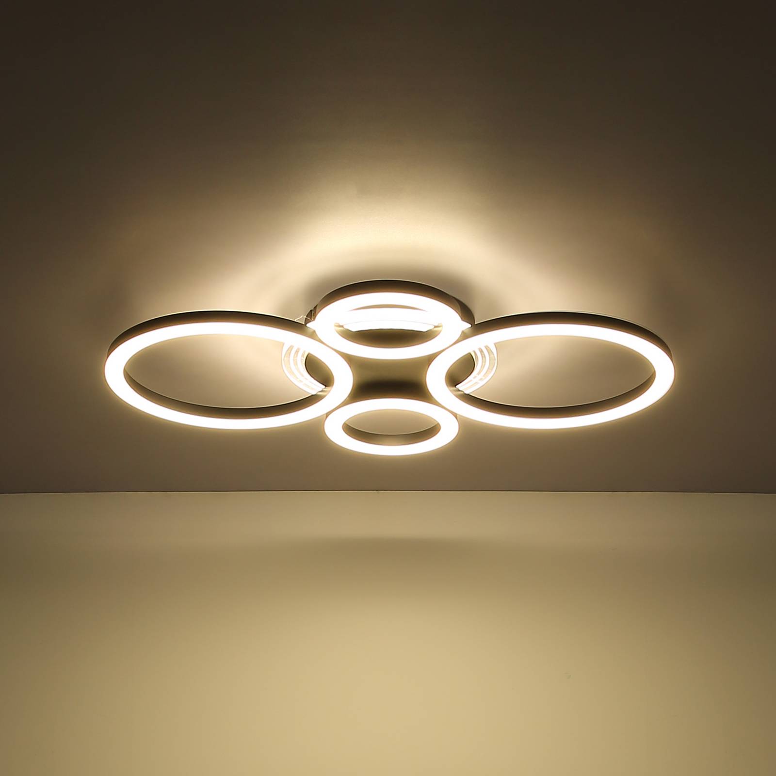 Lampa sufitowa LED Loretta, czarna, metalowa, 53 cm, CCT