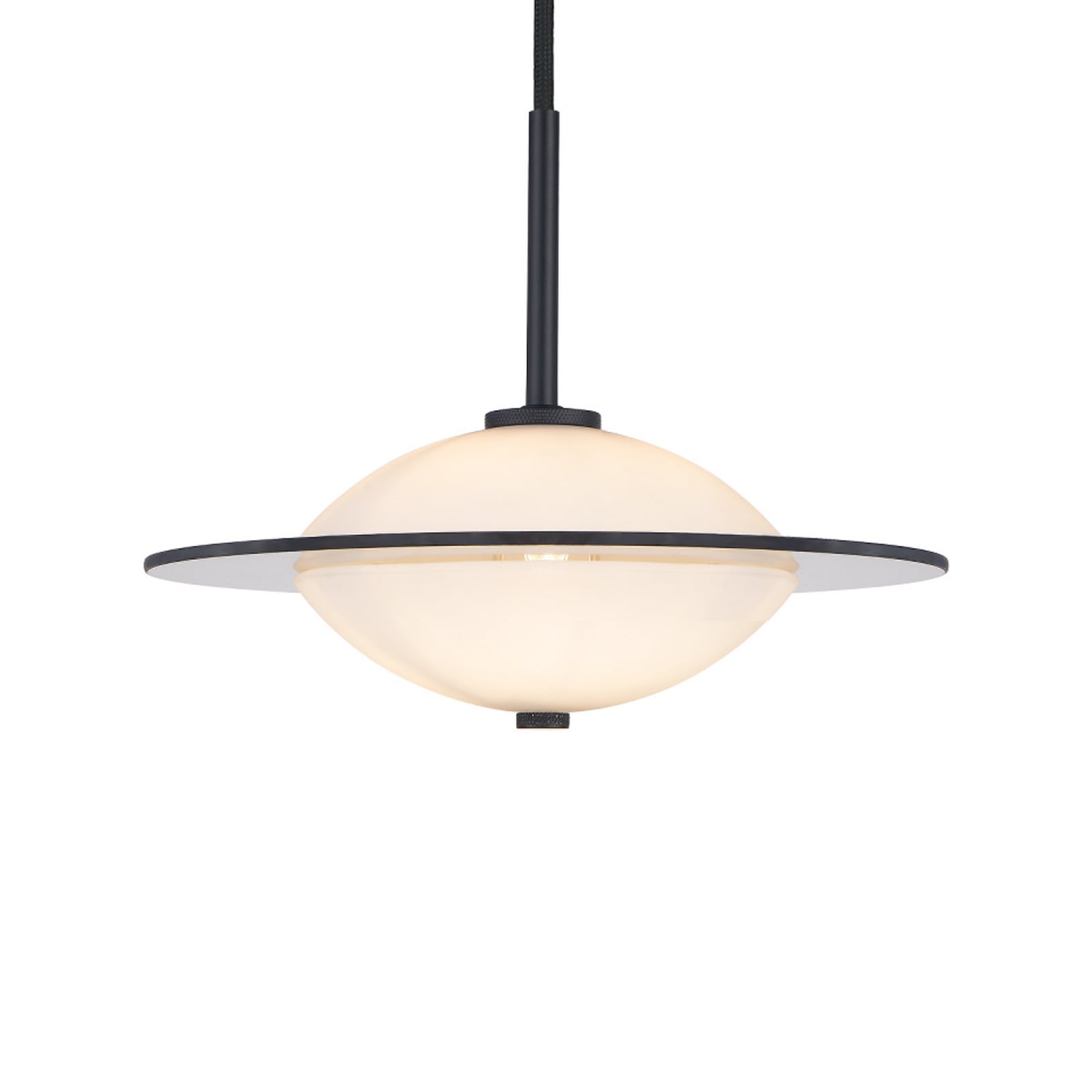ORBIT hanging light, black/opal, Ø 24 cm, glass - Halo Design
