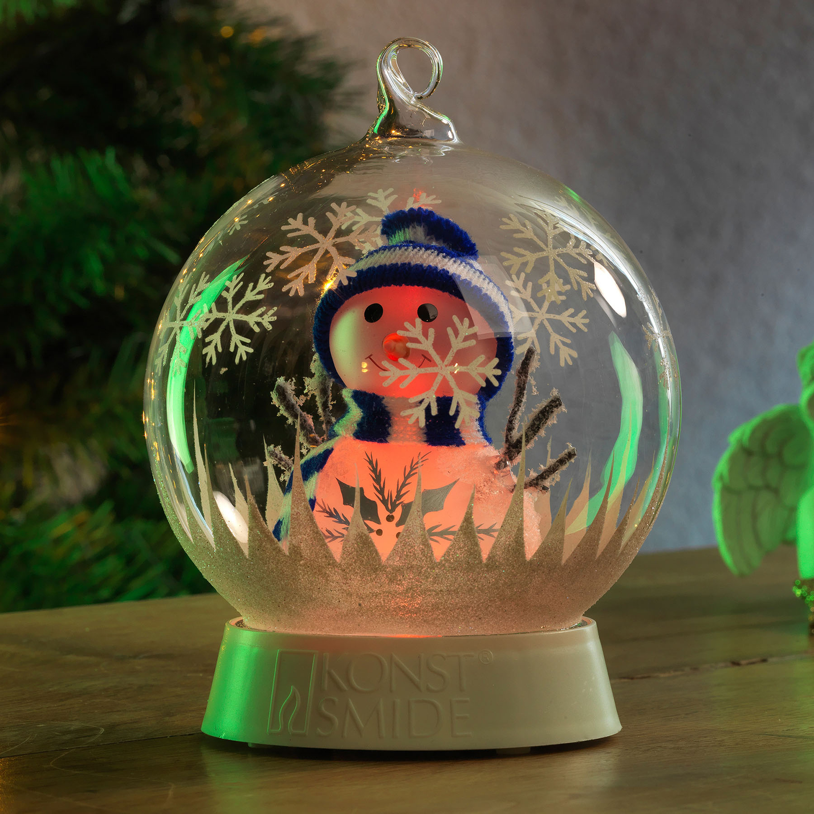 Lampă LED decorativă glob de sticlă om de zăpadă