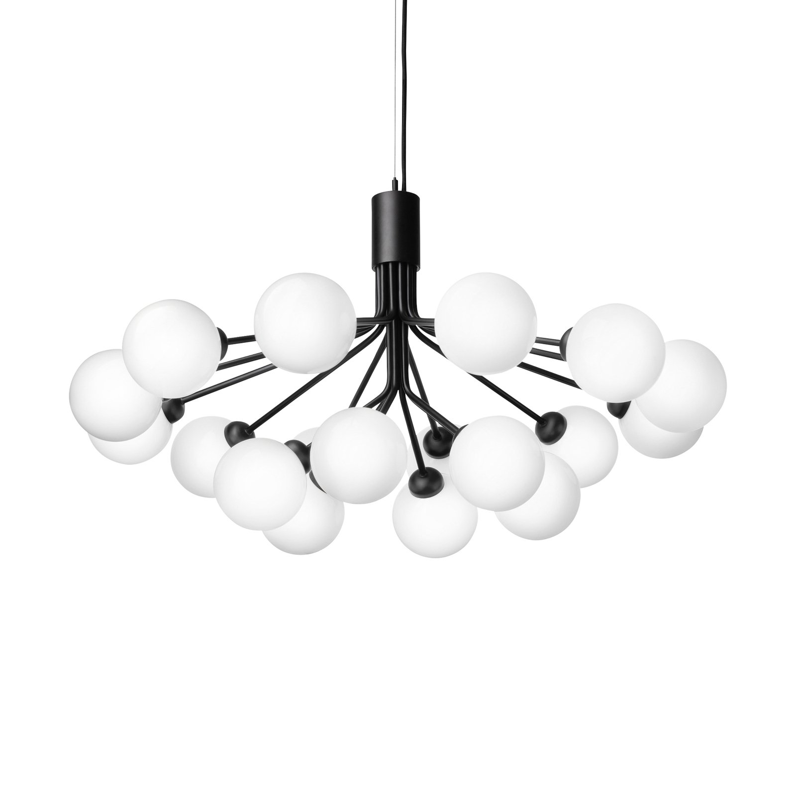 Apiales 18 Lysekrone Satin Black/Opal White - Nuura