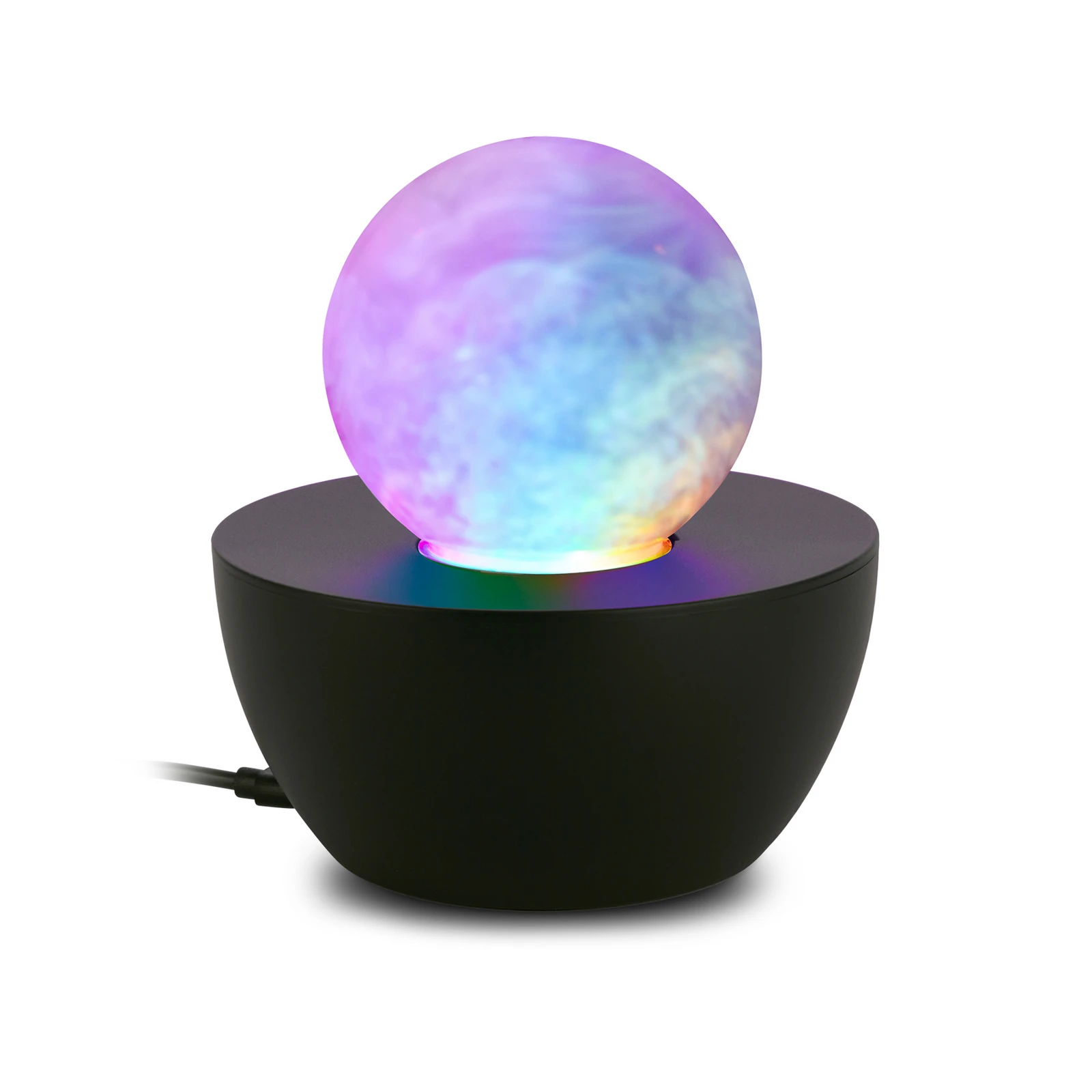 Lampa stołowa LED Fog, czarna/przezroczysta, skokowa zmiana barw RGB, Ø 12 cm
