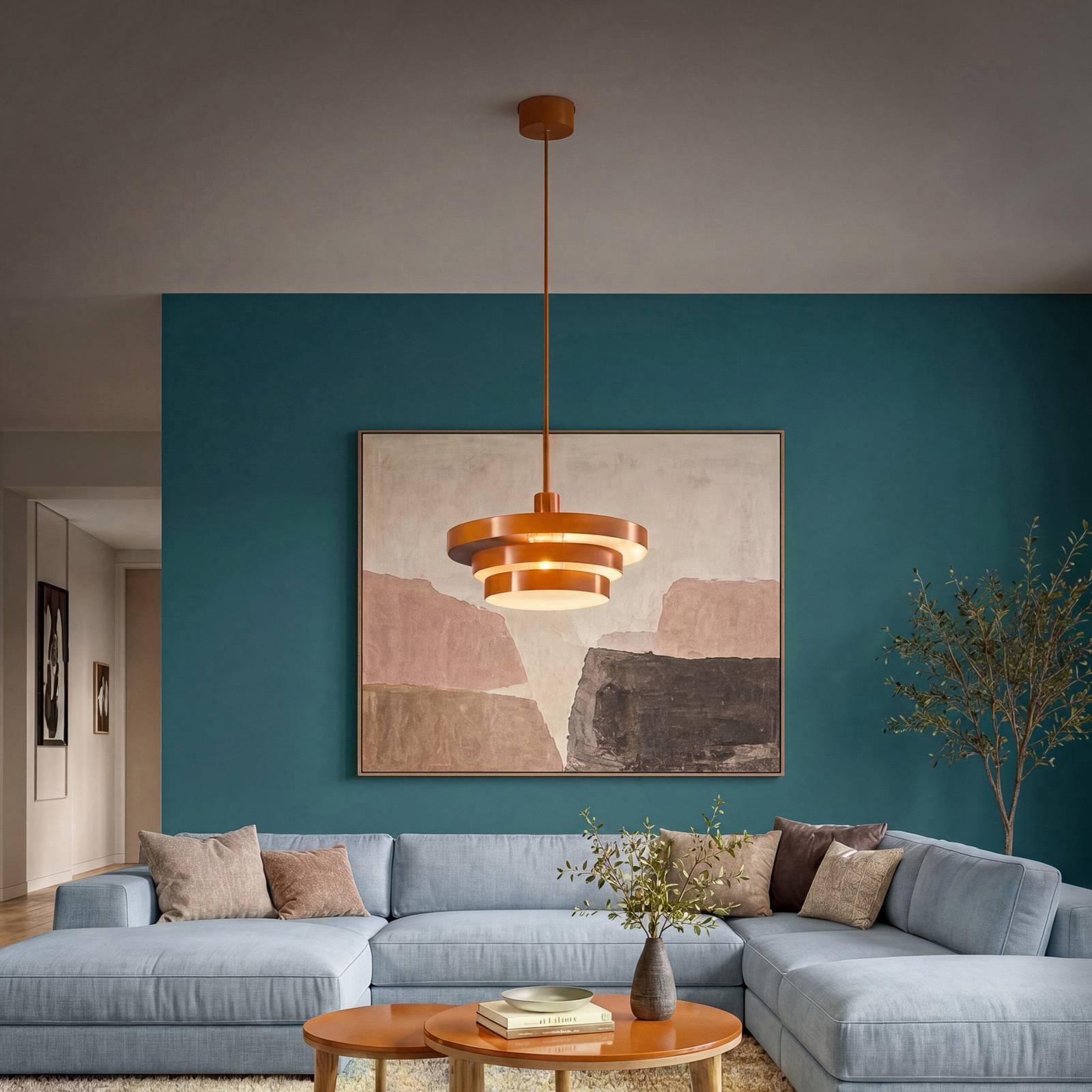 Żyrandol OSRAM Decor Layer, pomarańczowy, Ø 40 cm, metalowy