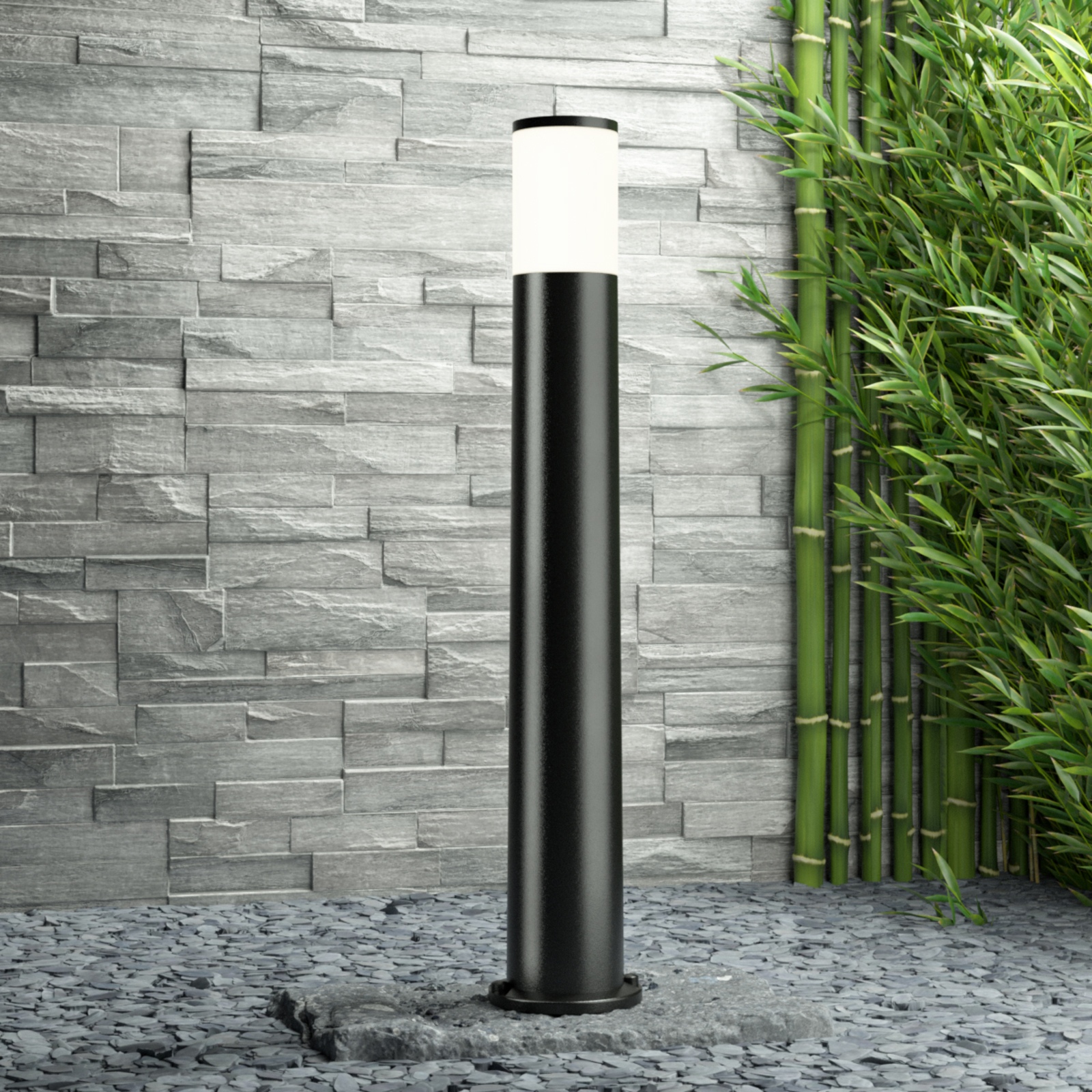 Fumagalli LED path light Amelia in black, cast resin, PMMA, E27, 8 W, energy efficiency: A+, H: 80 cm