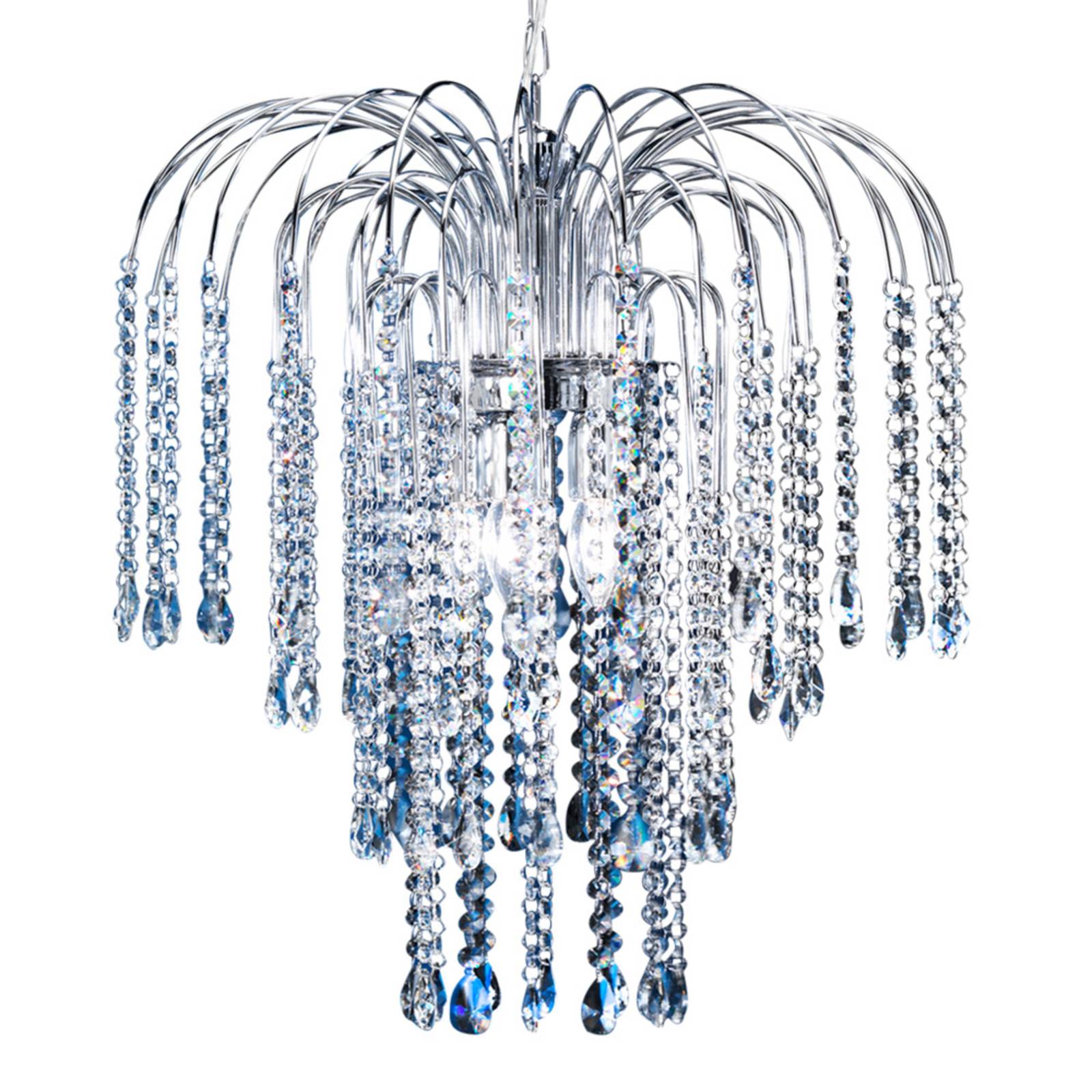 Hänglampa Pioggia med kristallregn Ø 50 cm krom