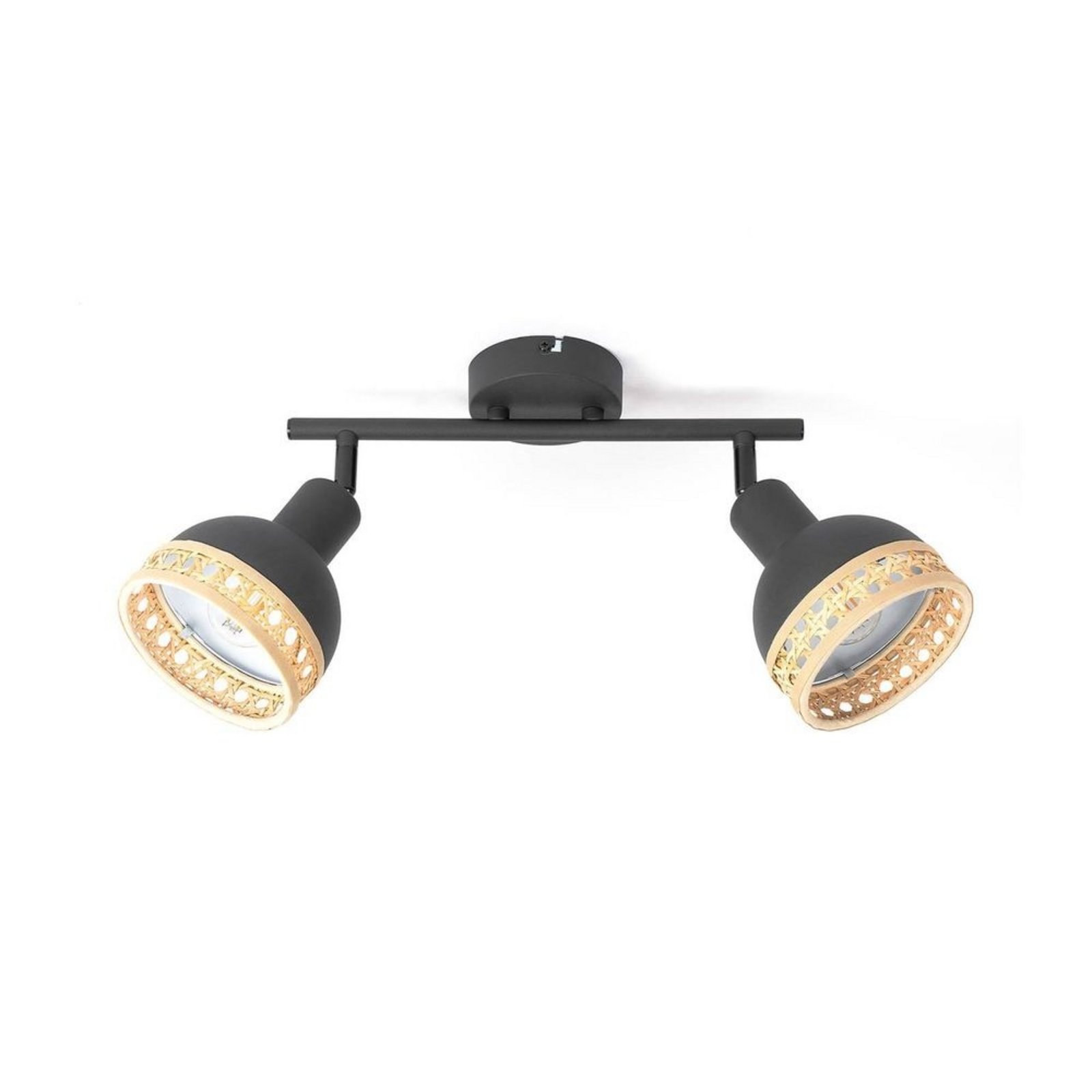 Lonnaris 2 Ceiling Lamp Black/Nature - Lindby