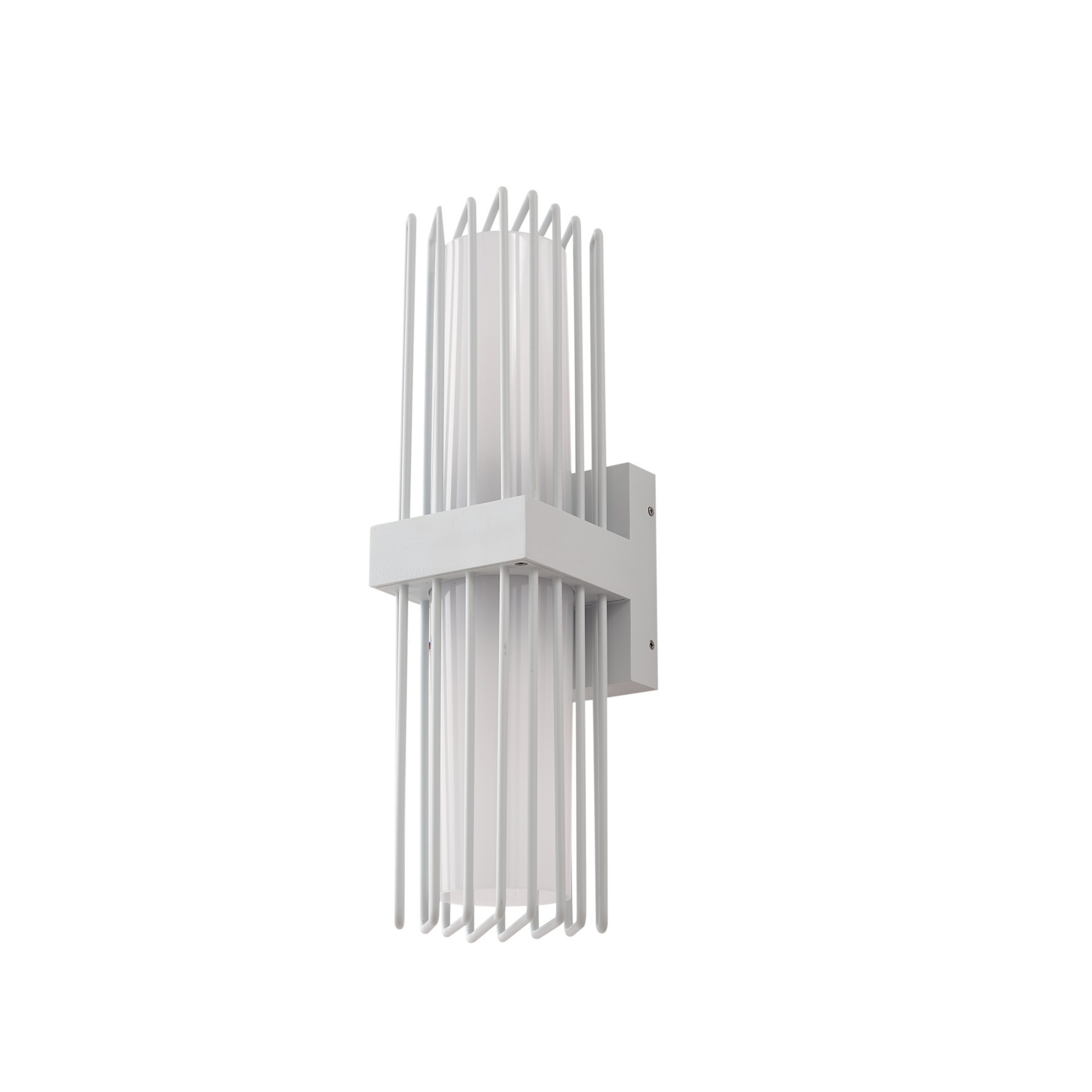 Chandan Außenwandlampe, 42 cm, weiß, Metall, IP54 - Lucande