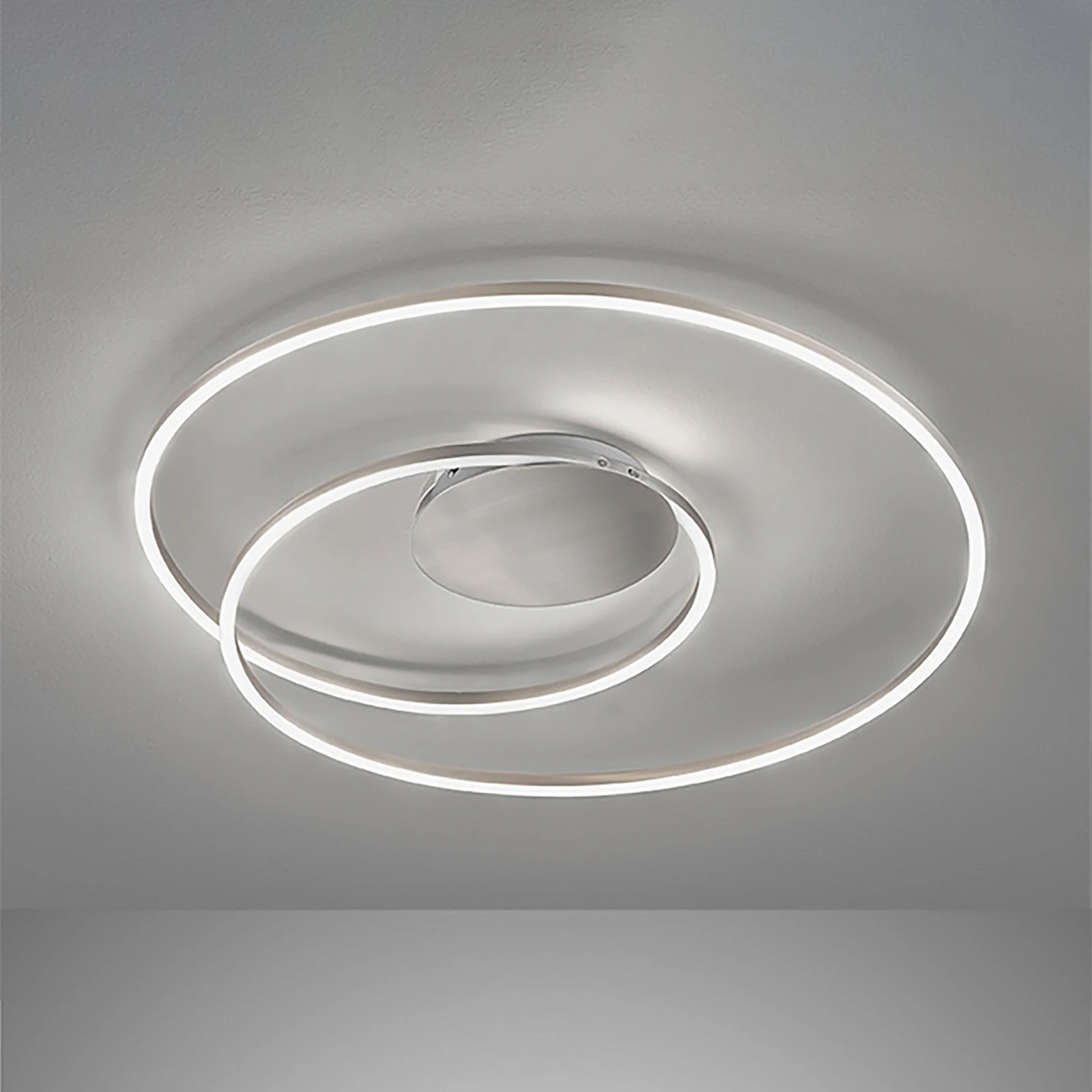 LED-Deckenlampe HOLY, nickel, Ø 49 cm, Fernbedienung, CCT