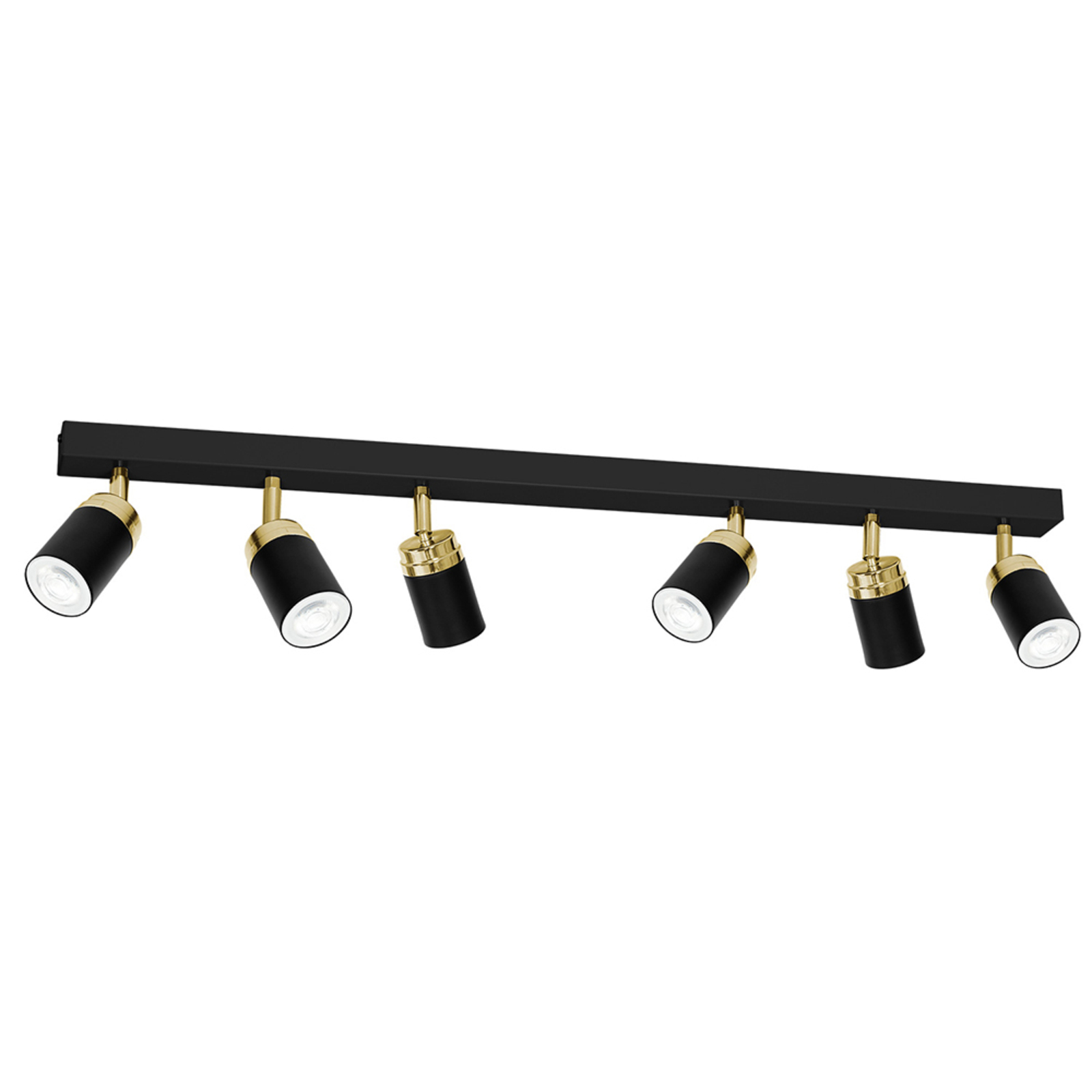 "Reno" lubinis prožektorius, šešios lemputės, juoda/auksinė