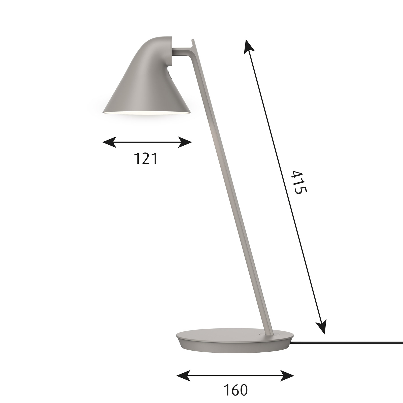 Louis Poulsen NJP Mini LED настолна лампа светло сива