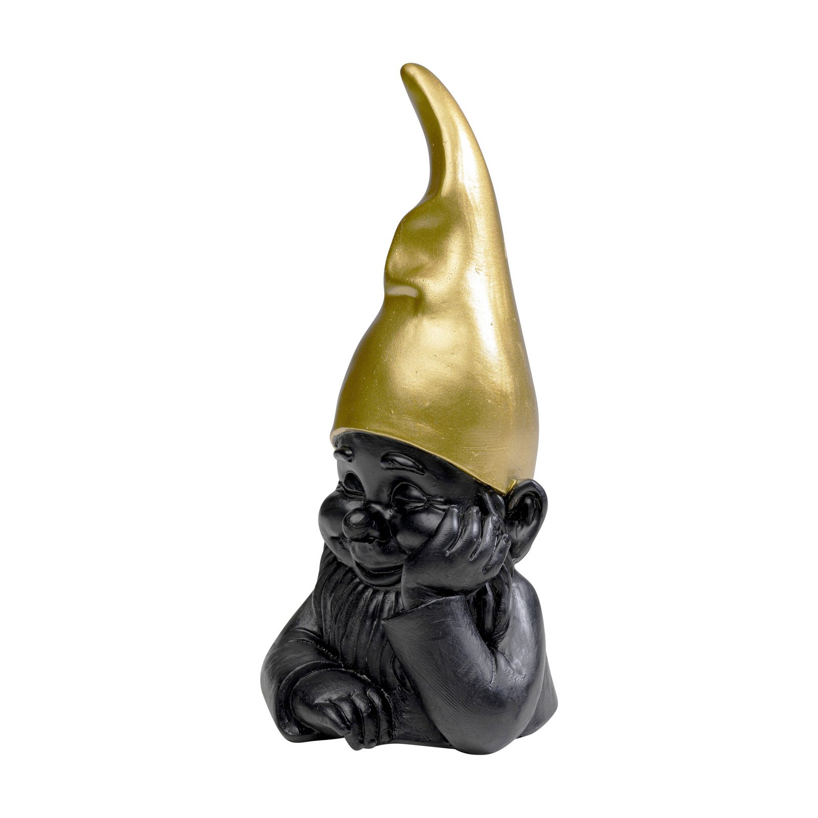 KARE Deko-Figur Zwerg, schwarz/gold, Höhe 21 cm, Polyresin