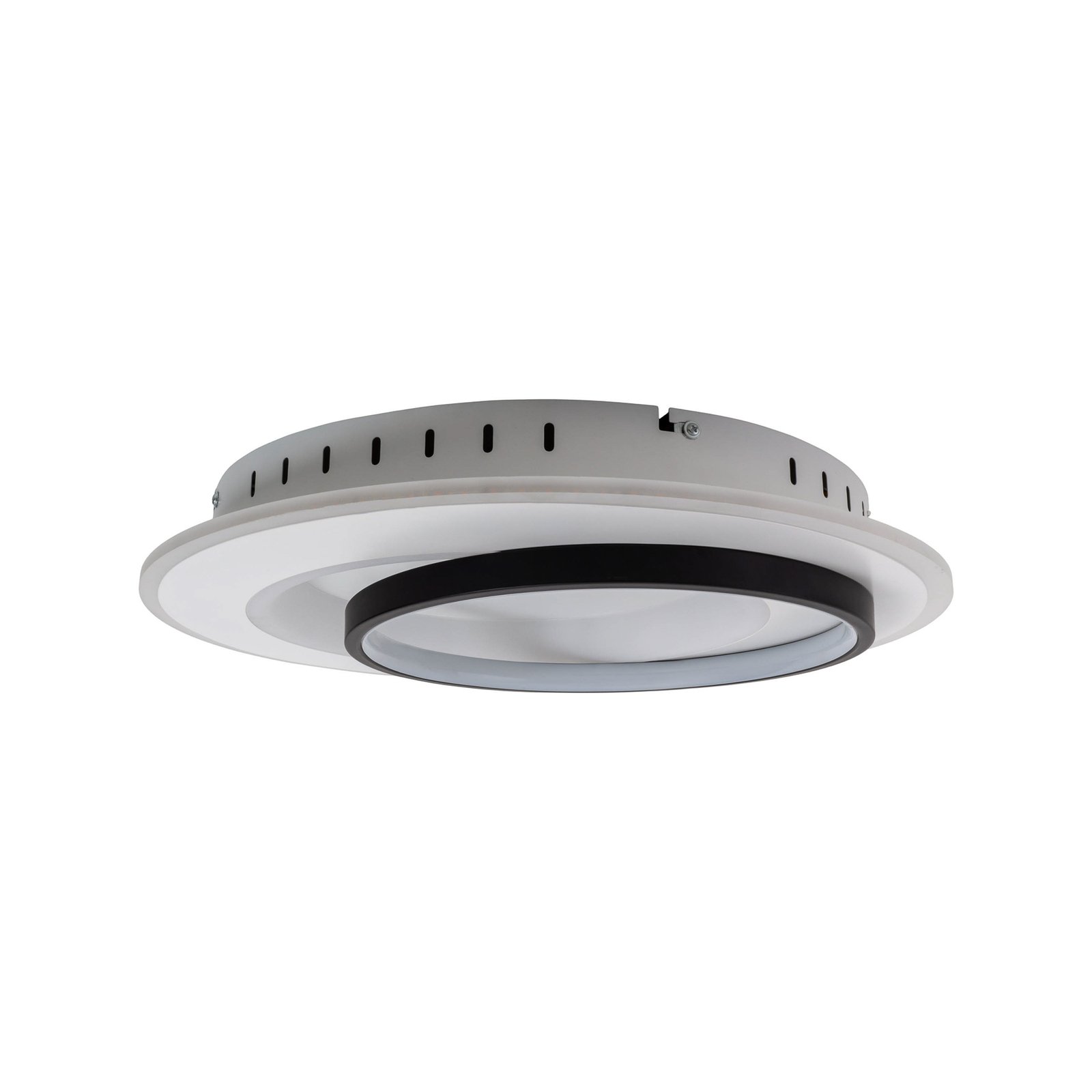 Plafonnier LED Malea. blanc/noir, métal, Ø 49 cm, CCT