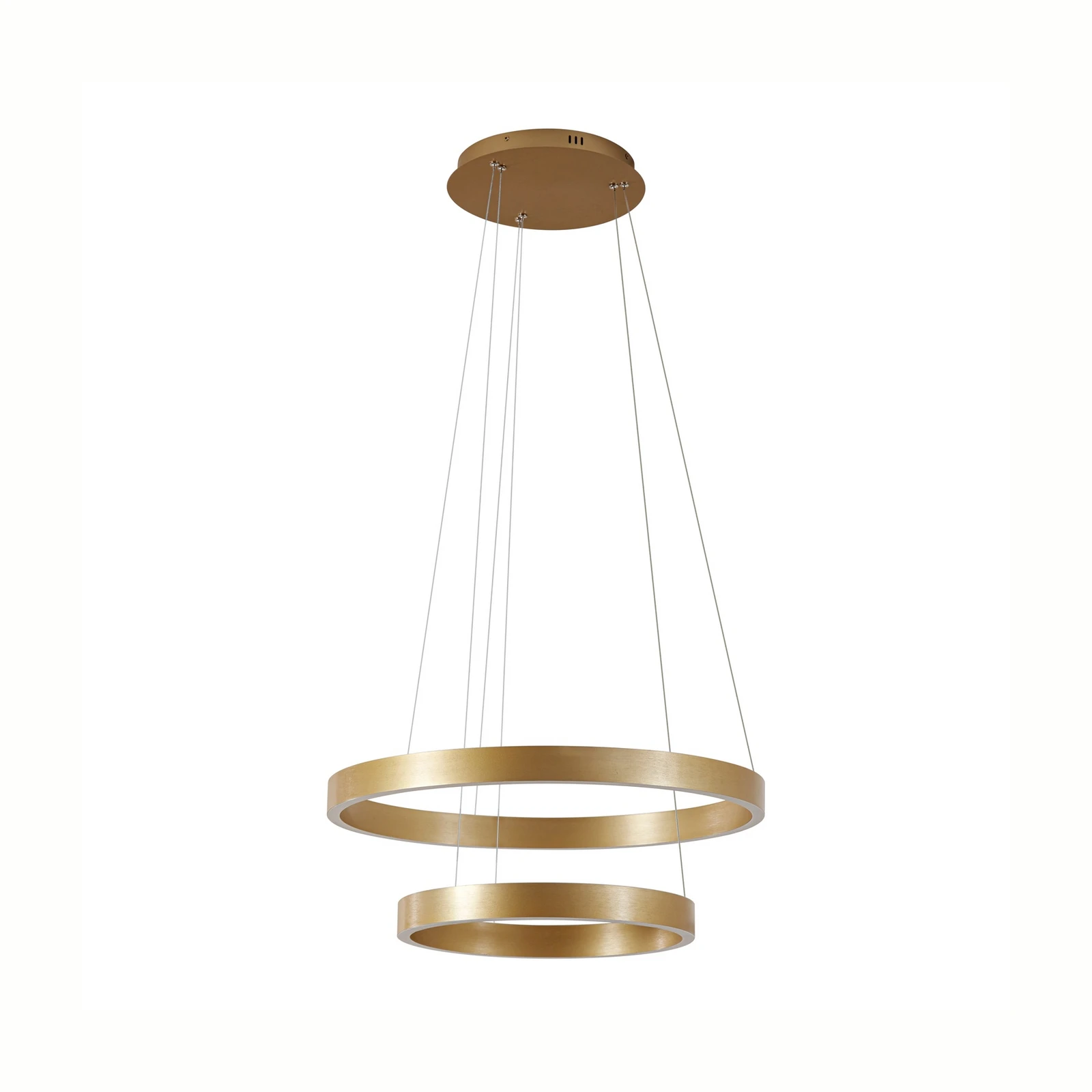 Suspension LED Lucande Yonam, Ø 60 cm, à 2 lampes, dorée, CCT