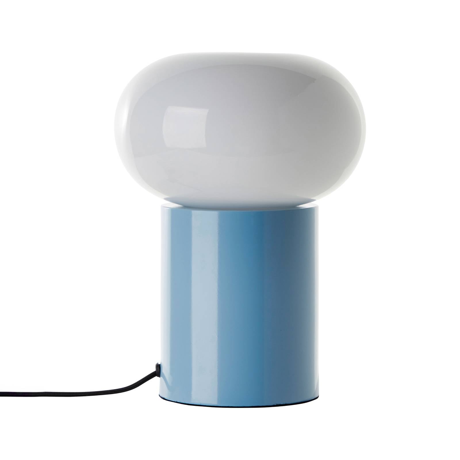 Tischleuchte Daeny mit Glasschirm, blau
