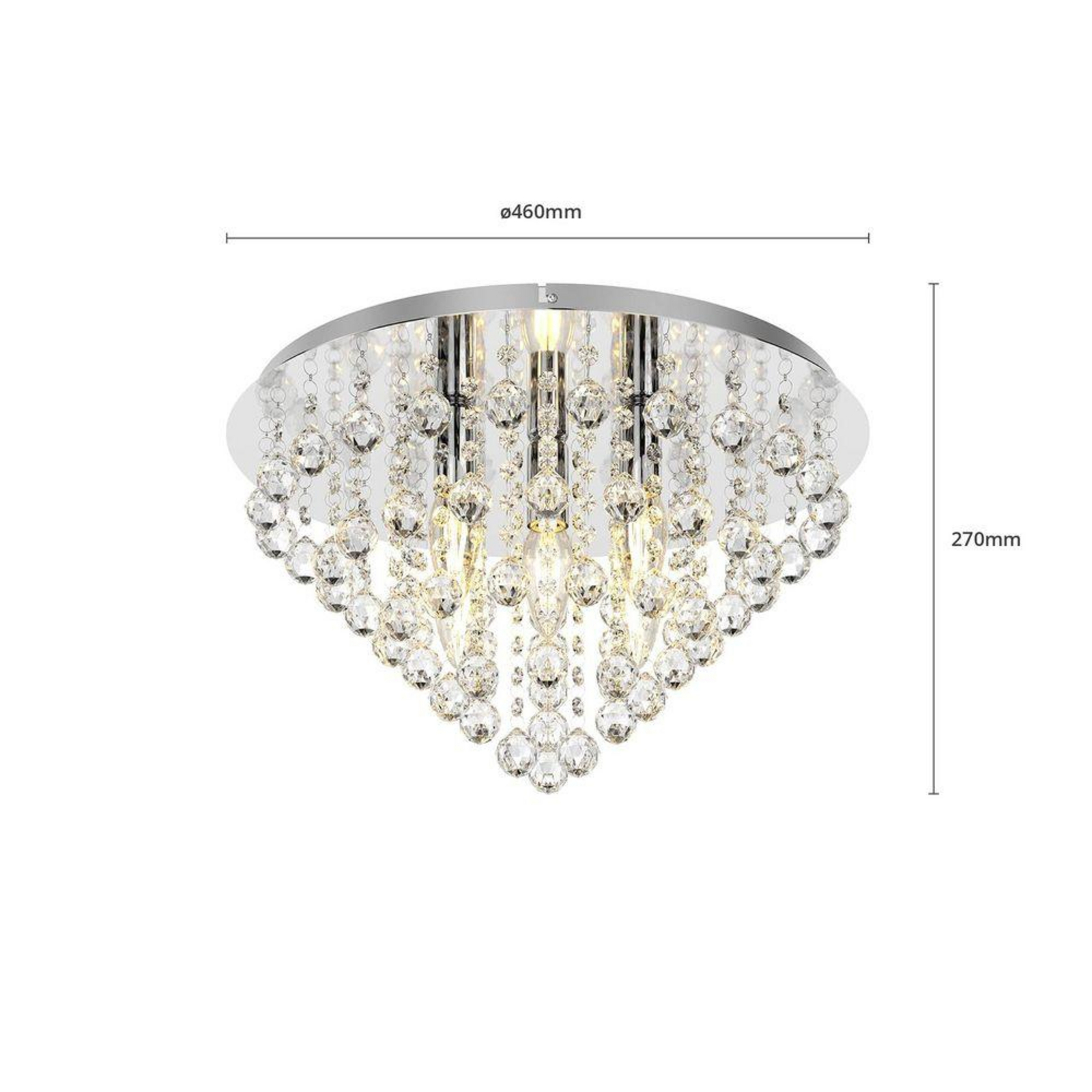 Annica Round Stropné Lampa Chrome/Clear - Lindby