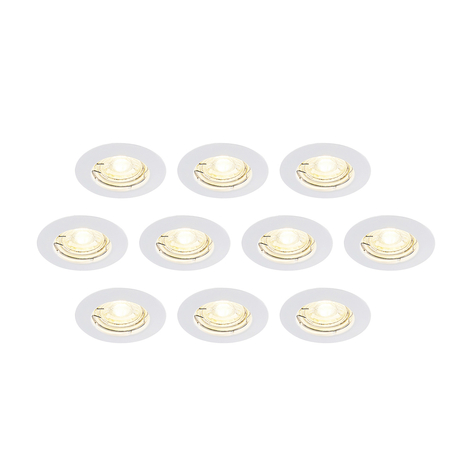 ELC Dakarra Einbau-Downlight 10er-Set, GU10, weiß