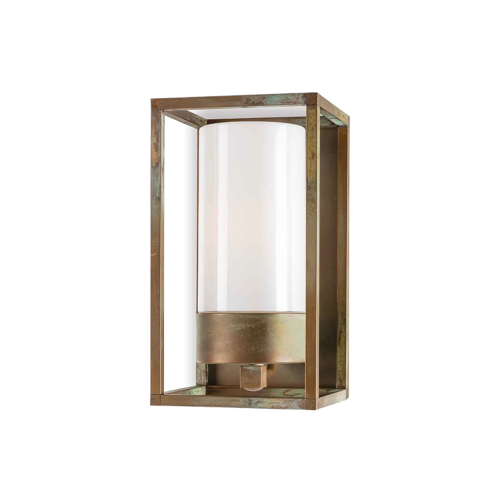 Vanjska zidna svjetiljka Cubic³ 3365 starinski mesing/opal