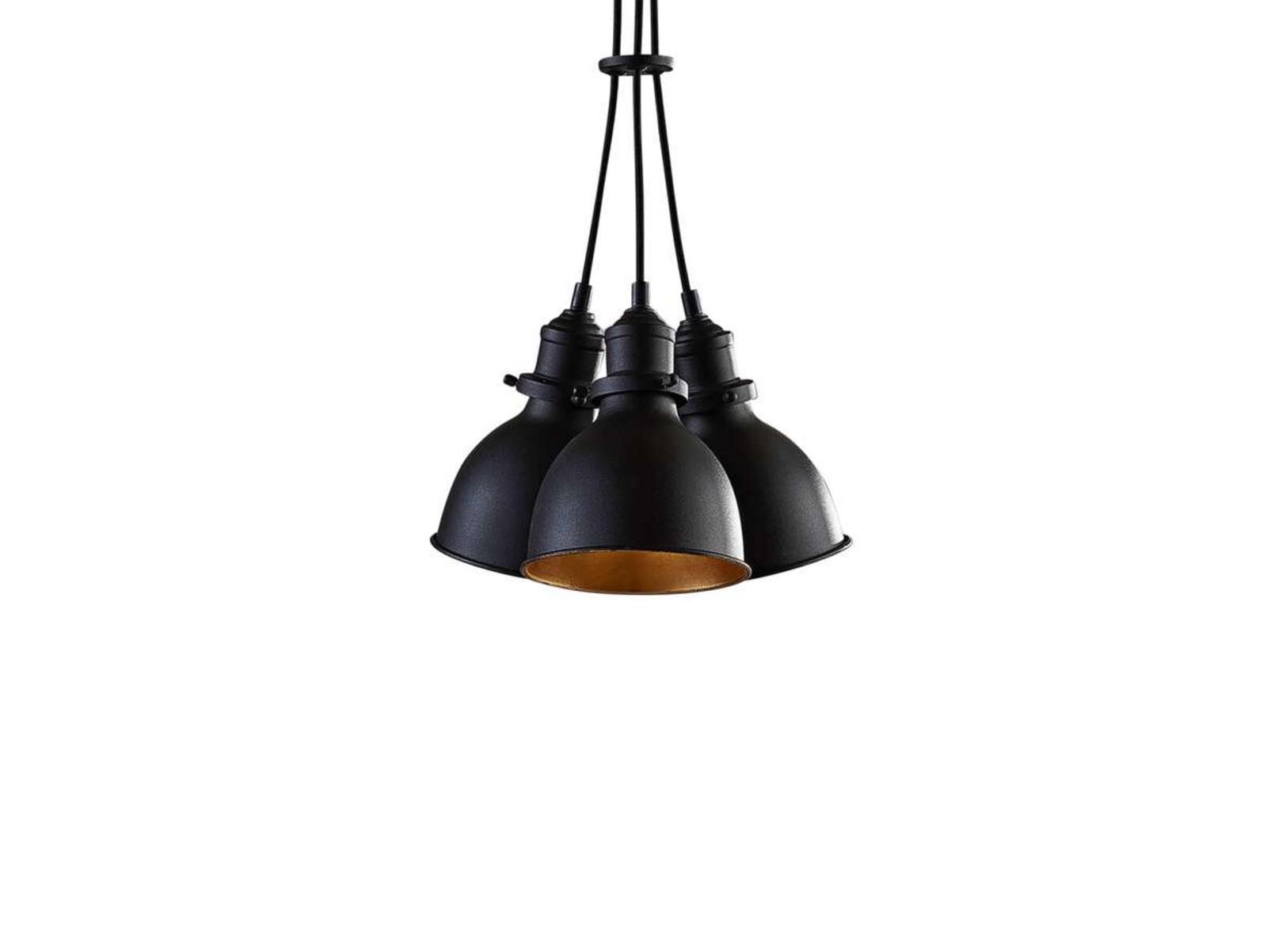 Lira 3 Závěsná Lampa Black/Gold - Lindby