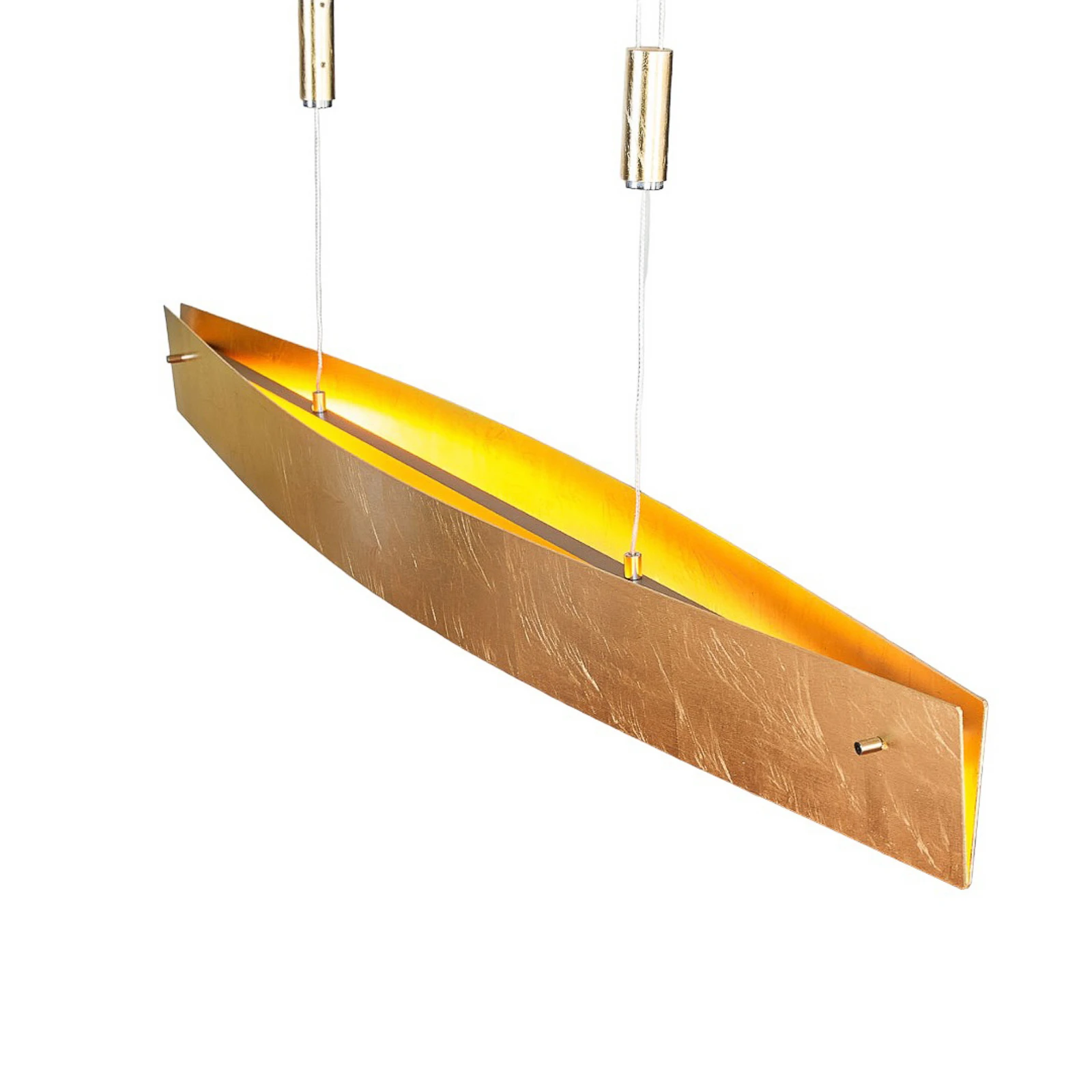 Quitani LED viseče svetilo Malu, zlato, dolžina 100 cm