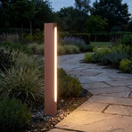 Lucande Celiora LED path light, height 80 cm, brown, IP65