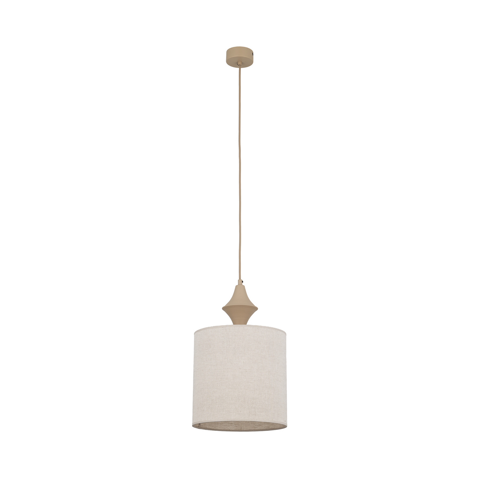 Hänglampa Amura, beige/sand, tyg, Ø 25 cm, E27