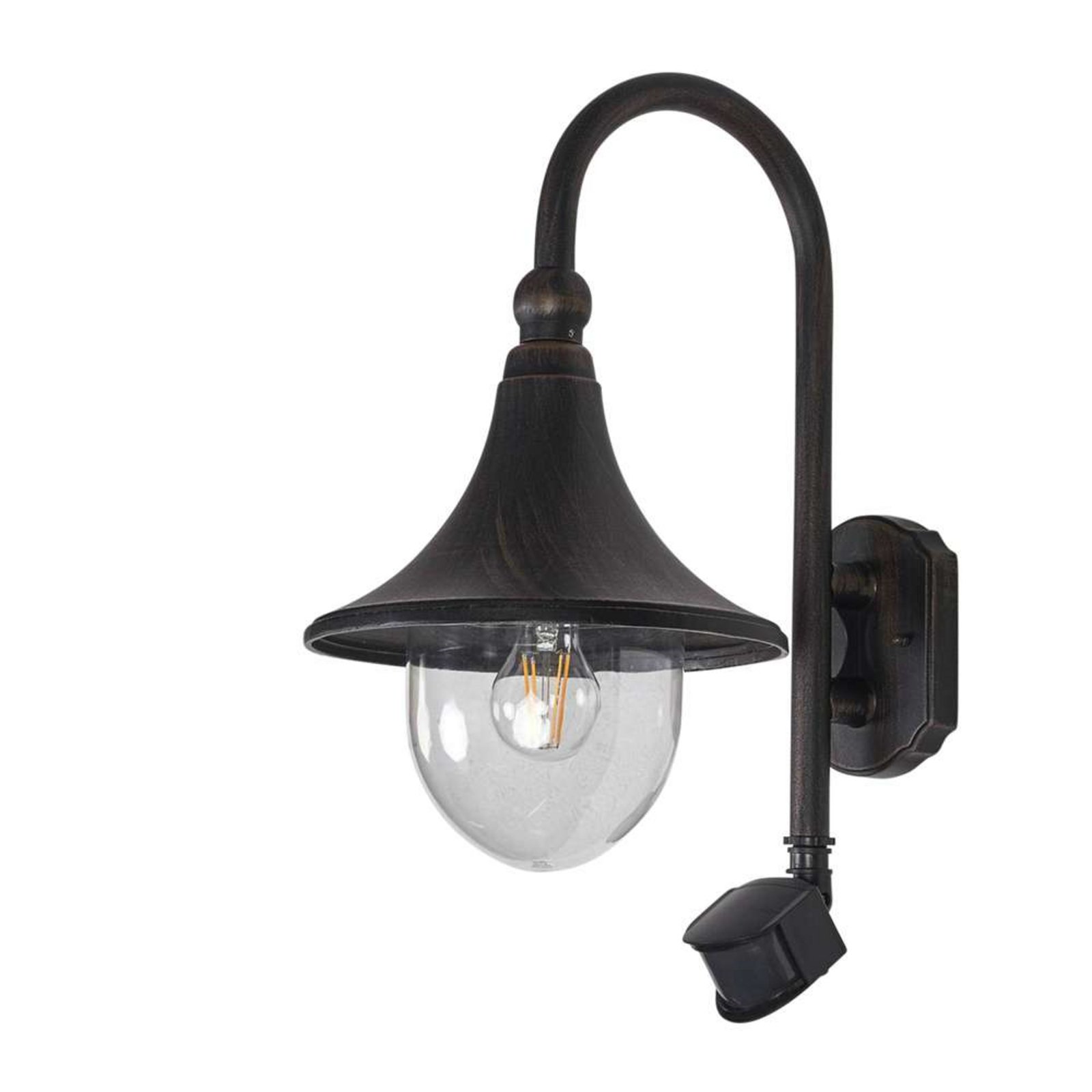 Daphne Aplica de Exterior w/Sensor Antique Black - Lindby