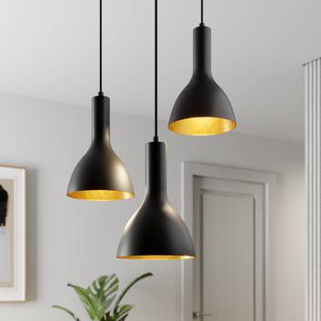 Arcchio Cosmina hanglamp, 3-lamps rond zwart