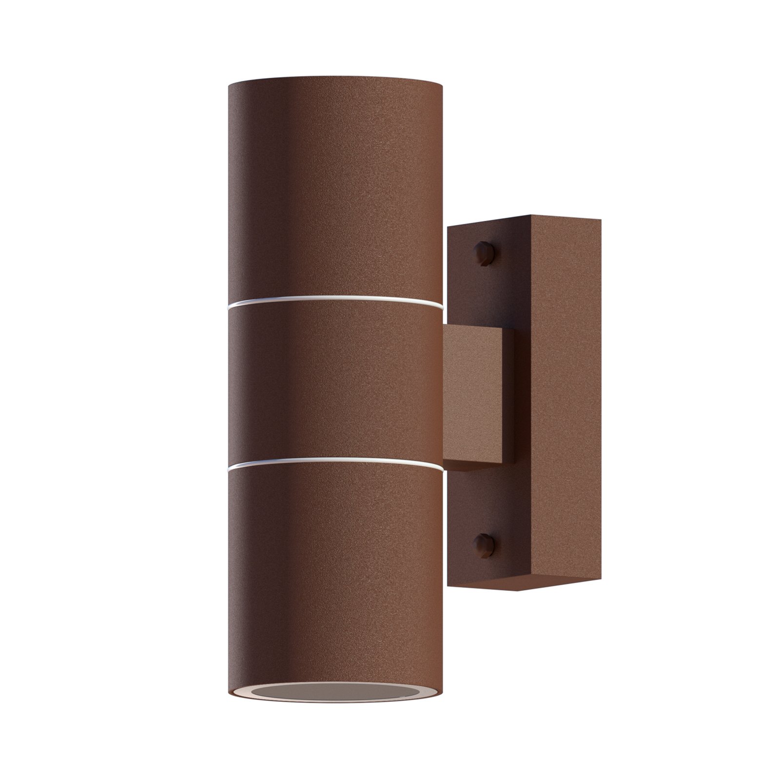 Calex outdoor wall lamp GU10 stainless steel up/down 17 cm, rust brown