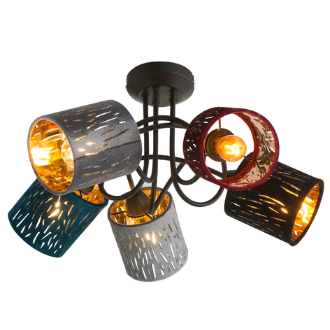 Plafonnier Ticon à cinq lampes au look moderne.