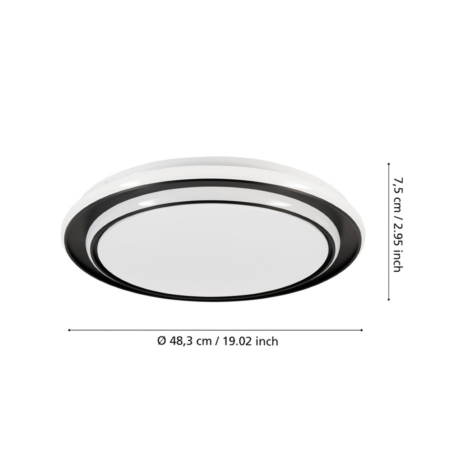 EGLO LED plafondlamp MOSCHETTA, zwart, Ø 49 cm, CCT