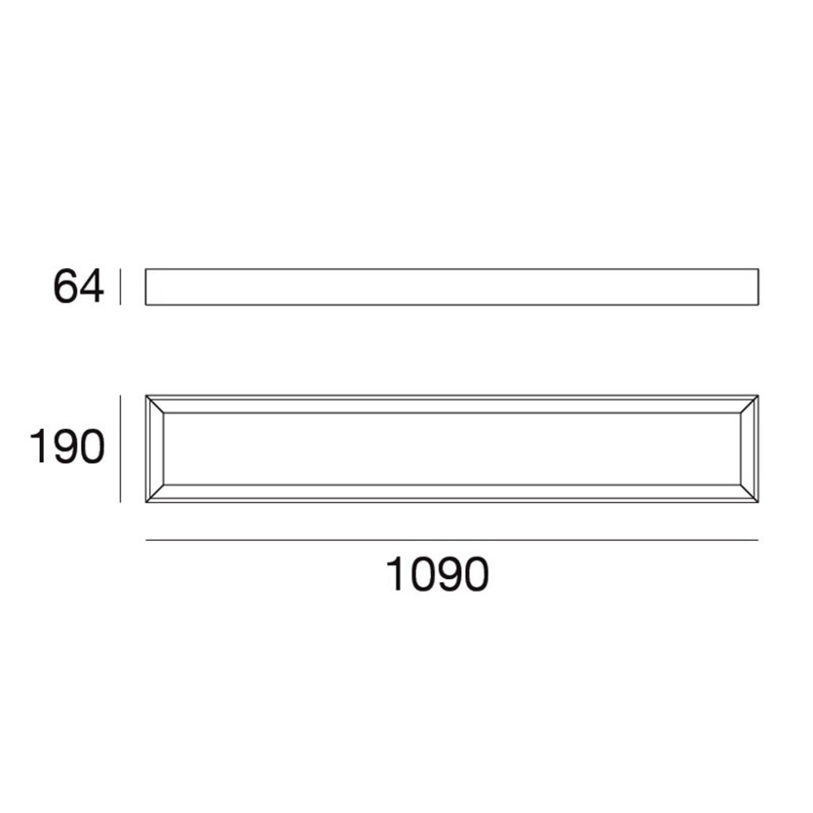 Plafonnier LED Tara dimmable, 109 x 19 cm