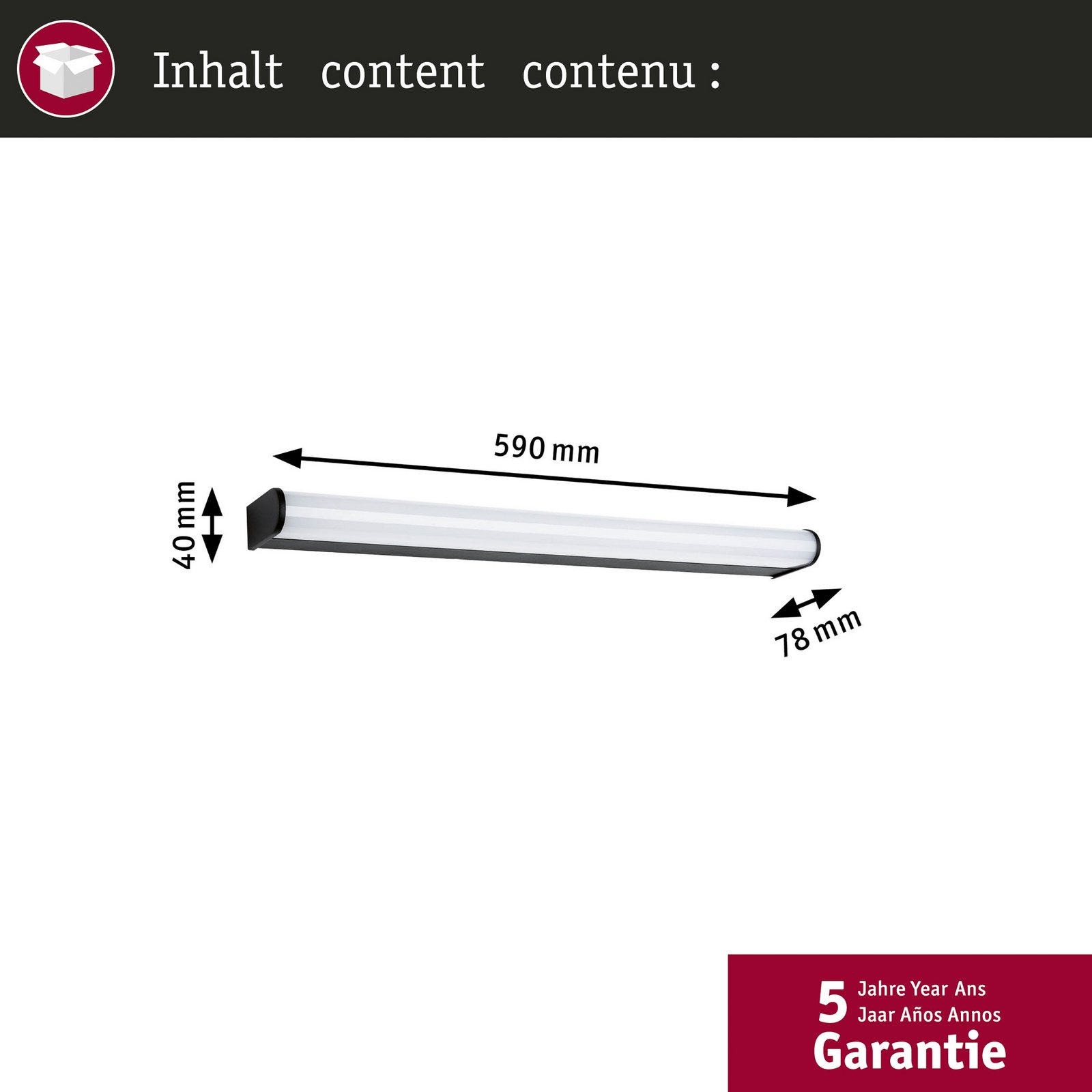 Arneb LED zidna svjetiljka 12,5 W IP44 crna - Paulmann Arneb LED zidna svjetiljka 12,5 W IP44 crna - Paulmann