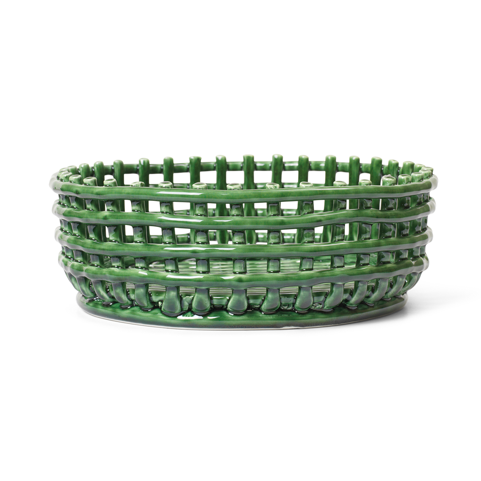 ferm LIVING Corbeille Ceramic Centrepiece, vert, Ø 29 cm, céramique