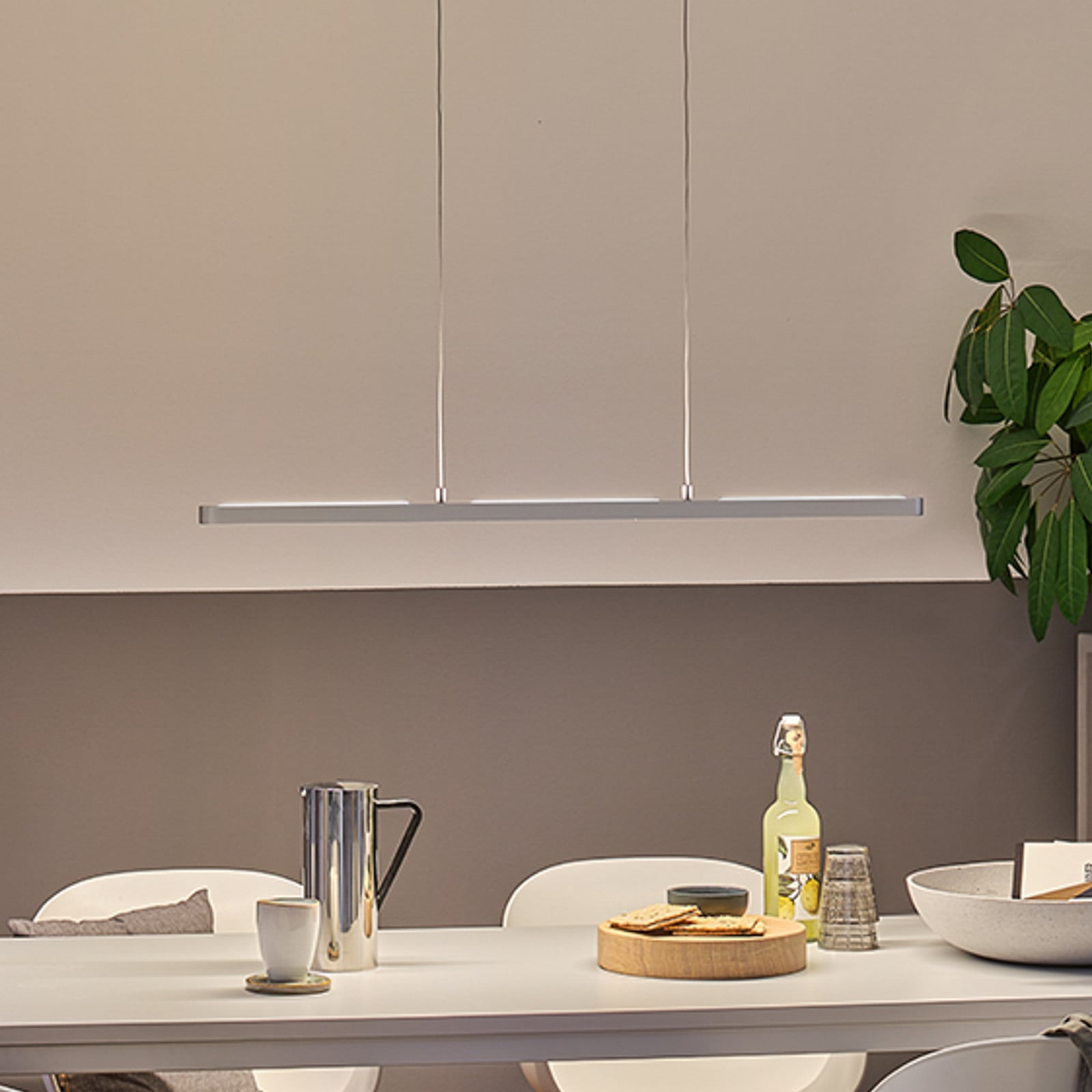 Lampă suspendată LED Paulmann Lento crom 100 cm lumină orientată în sus/jos - Camera de zi / sufragerie - Modern - Aluminiu