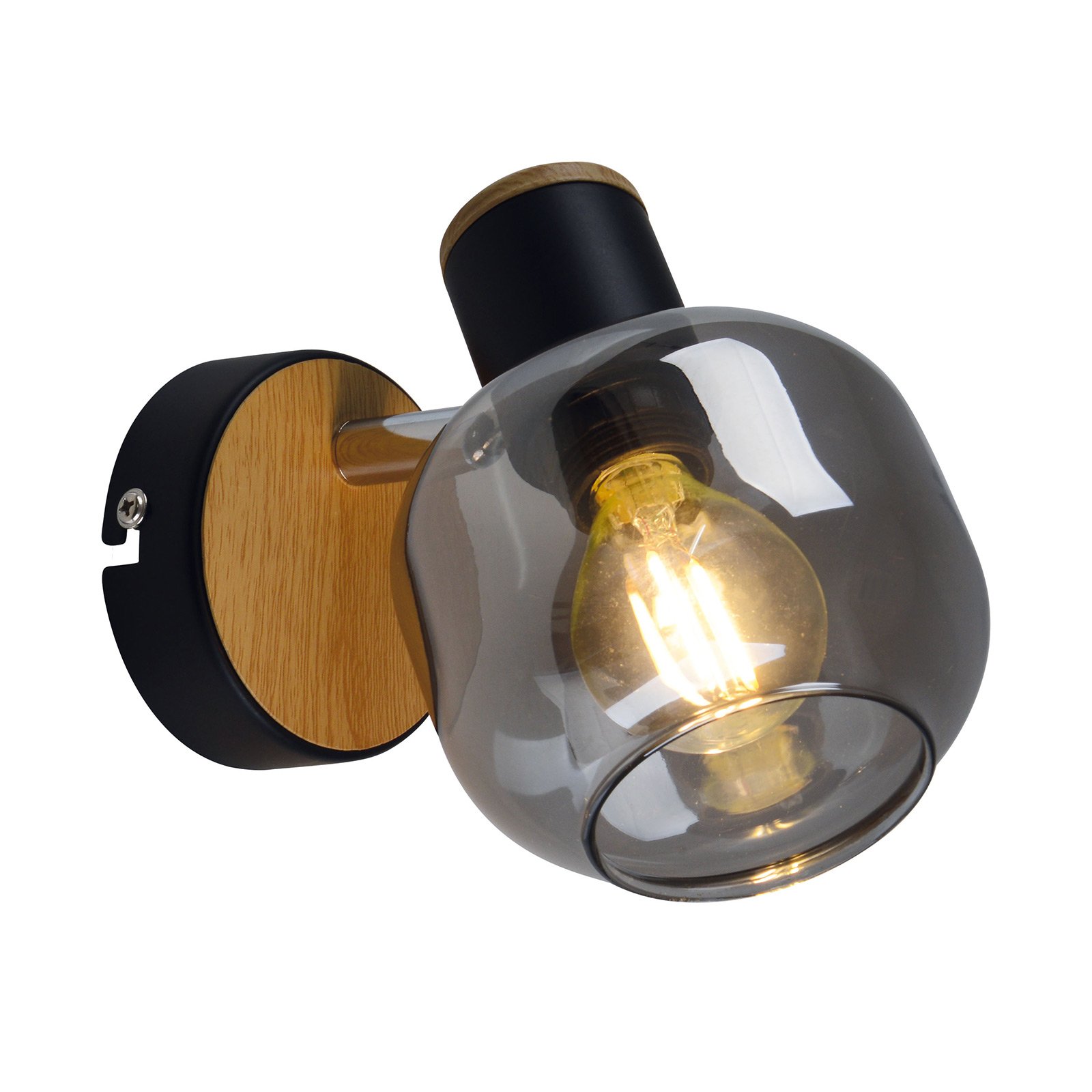 Wandlamp 1350022 met rookglas, 1-lamp