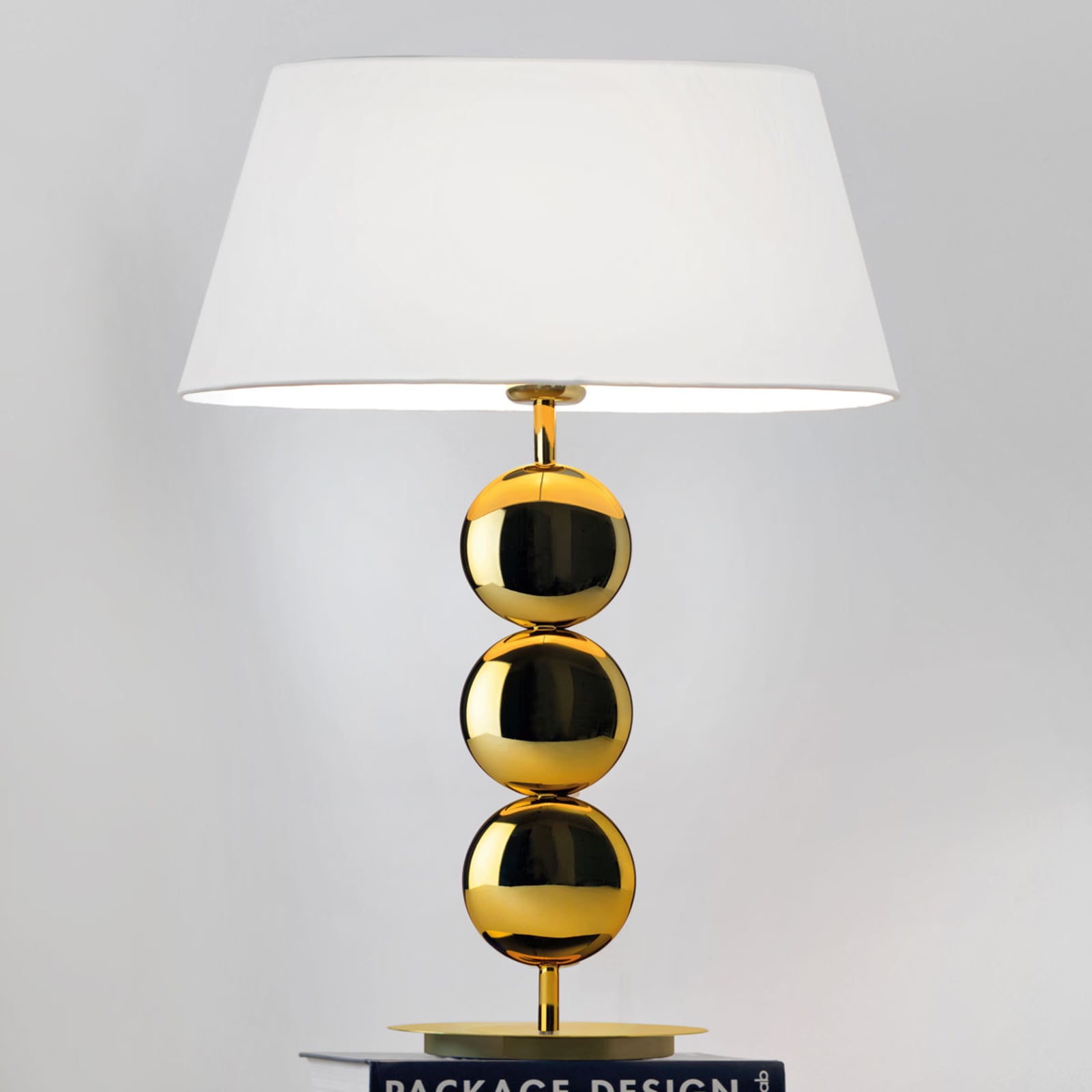 Villeroy & Boch Oval table lamp Sofia with golden base, for Living / Dining Room, stainless steel, fabric, E27, 13 W, energy efficiency: A++, W: 40 cm, H: 55 cm