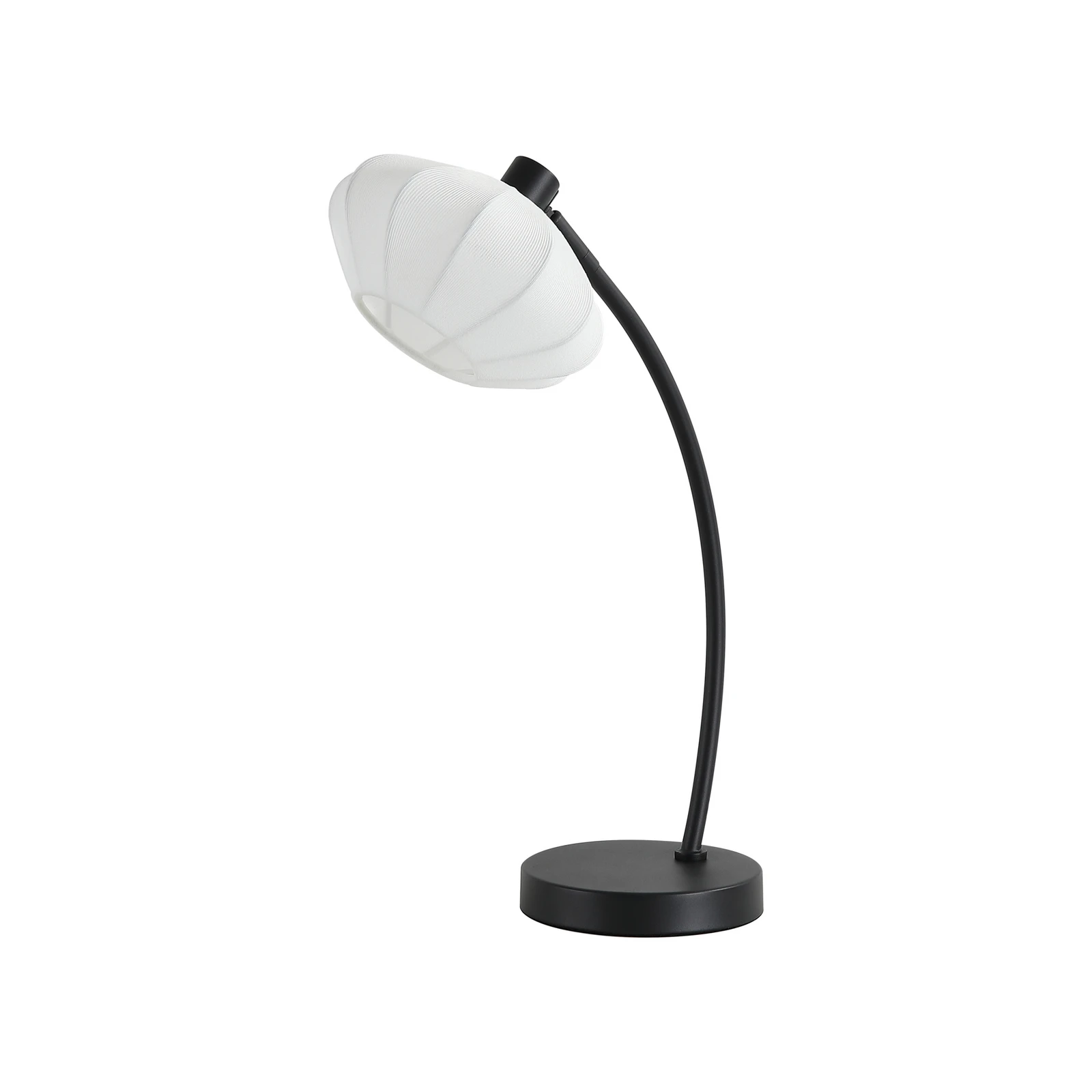 Lámpara de mesa Radiant, negro/blanco, altura 48 cm, metal/tela