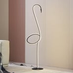 Lindby LED floor lamp Pajaro, 130 cm, black, CCT, dimmable