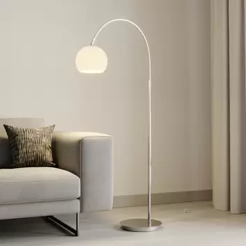 Lucande Virvera LED-Bogenstehlampe, schwarz rund