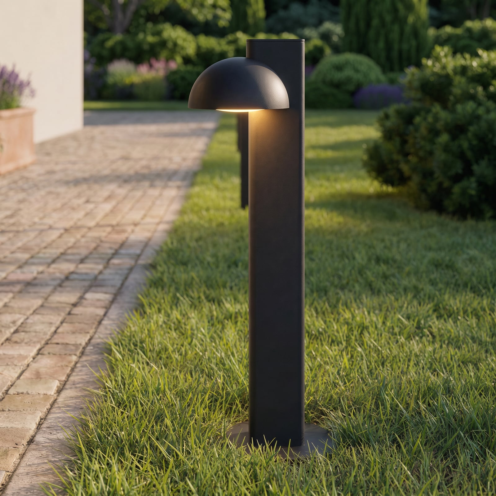 Lampione a LED Velira, altezza 77 cm, 1 luce, nero, IP44 - Lucande