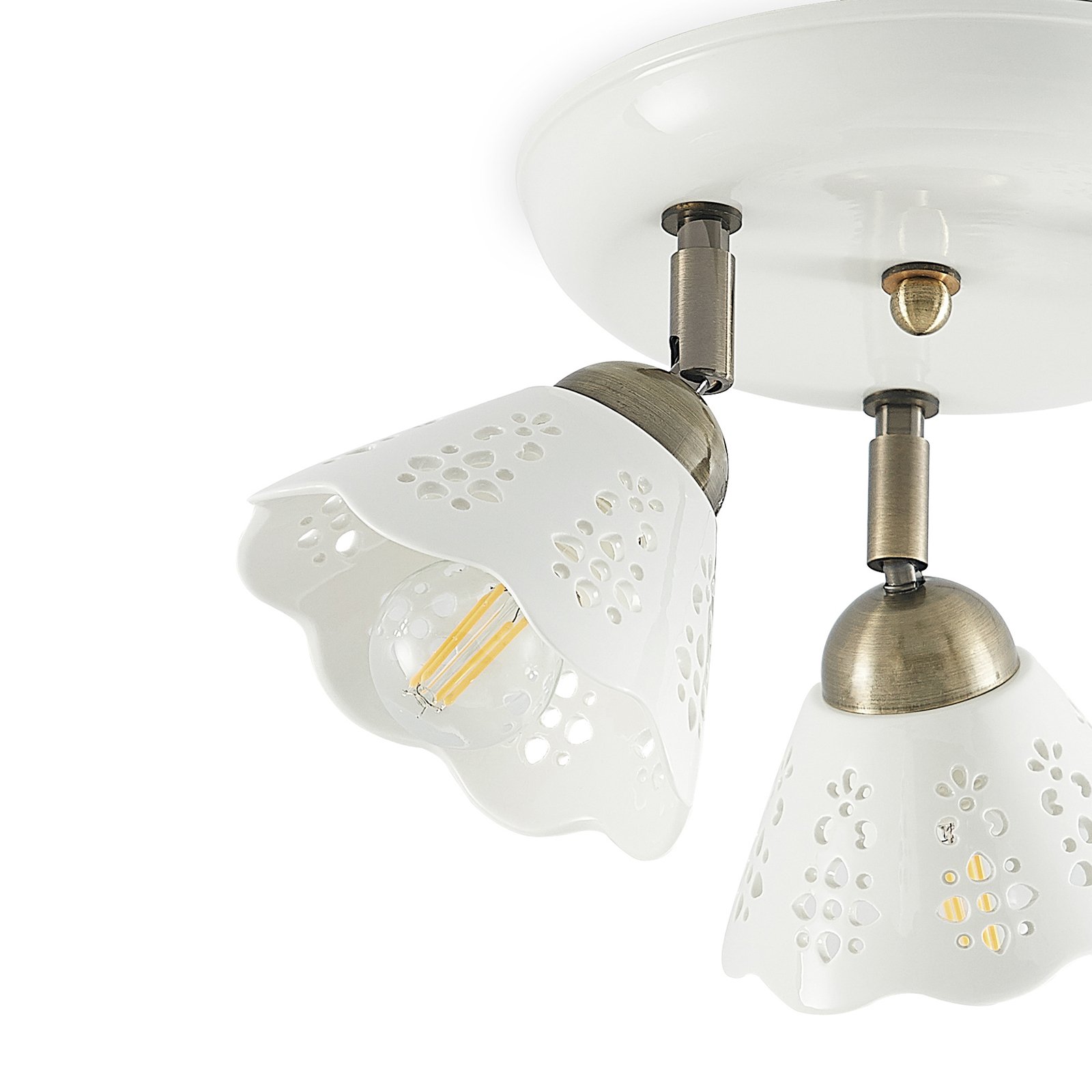 Lindby Deckenstrahler Efgenia, Ø 40 cm, 3-flg., Keramik, E14