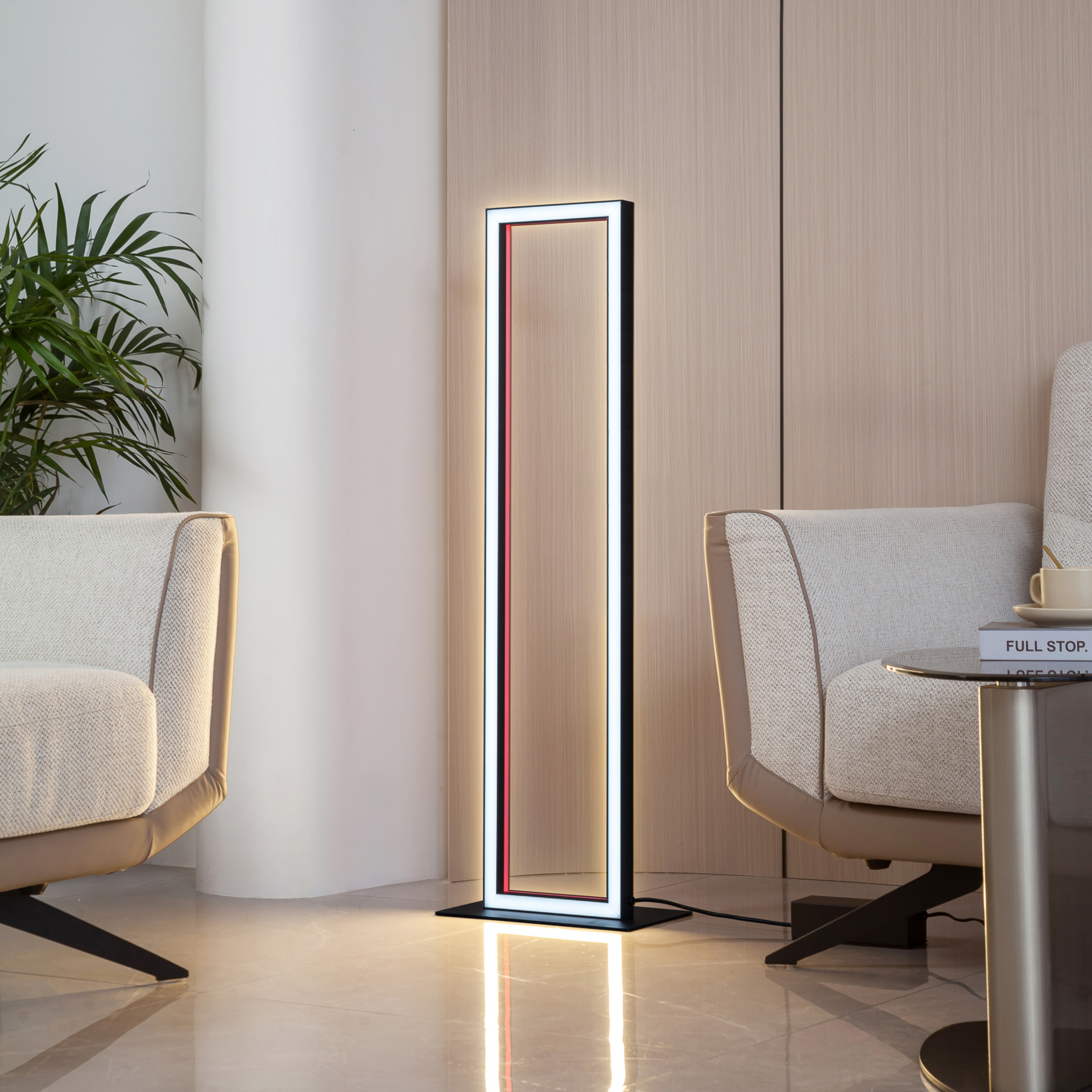 Lucande Smart LED-golvlampa Tjado, RGB, CCT, fjärrkontroll