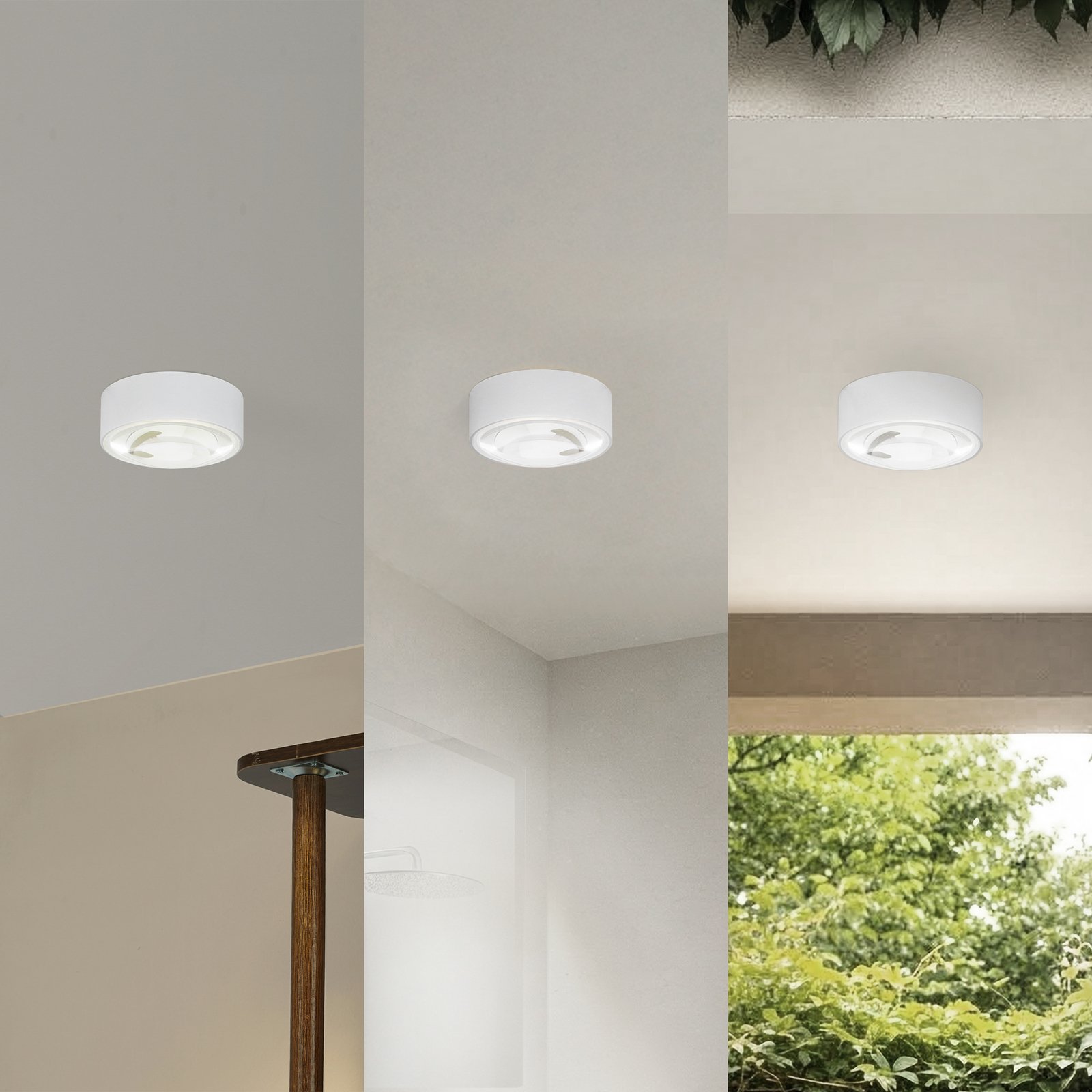 Lindby LED-Downlight Siaka, balta, metalas, Ø 5 cm, IP65