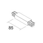 Ivela central power feed SQUARE 48 V, black, plastic