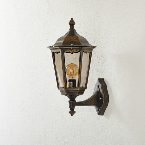 Außenwandleuchte Puchberg in Schwarz-Gold