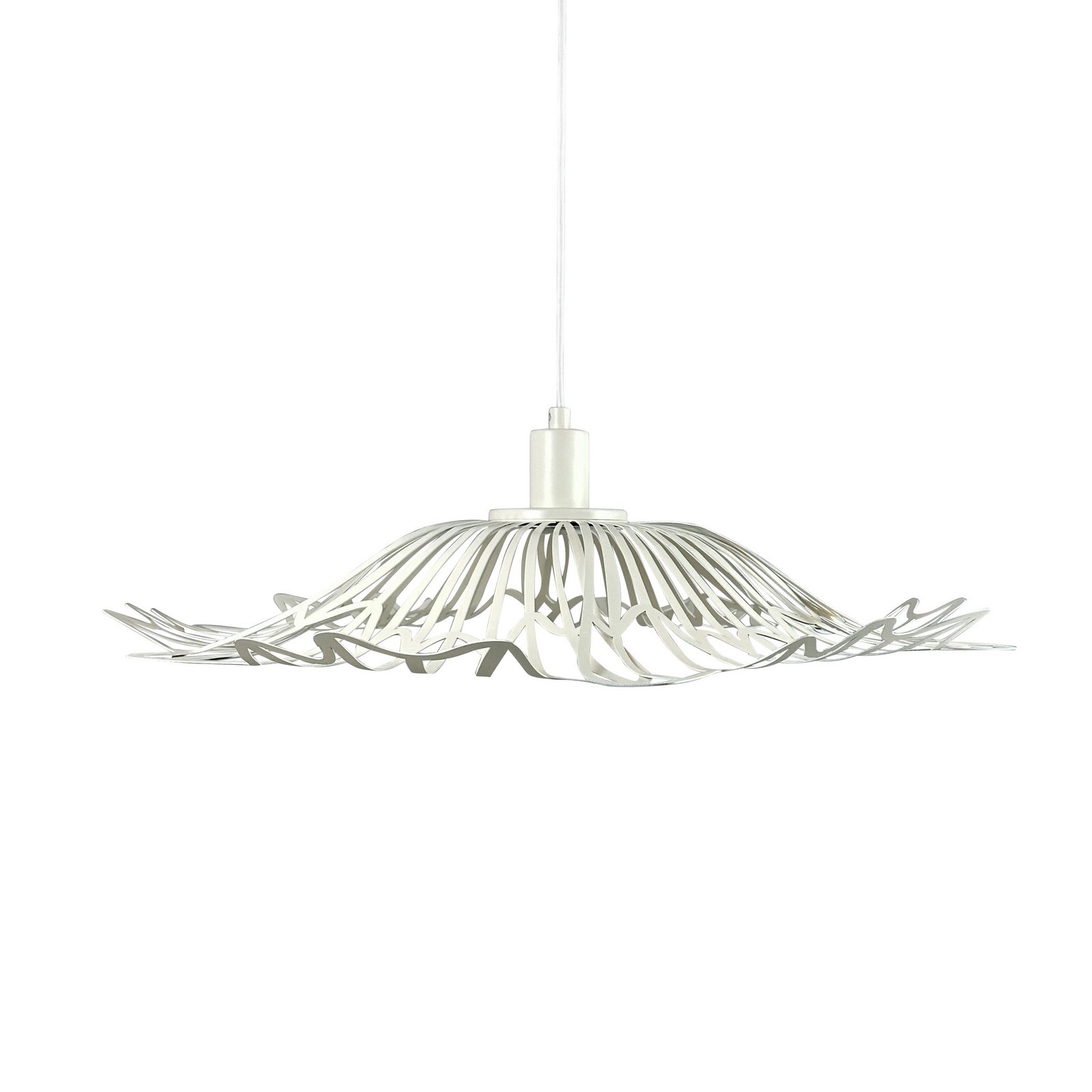 Dyberg Larsen Flora hanging light, pearl white, Ø 60 cm, metal