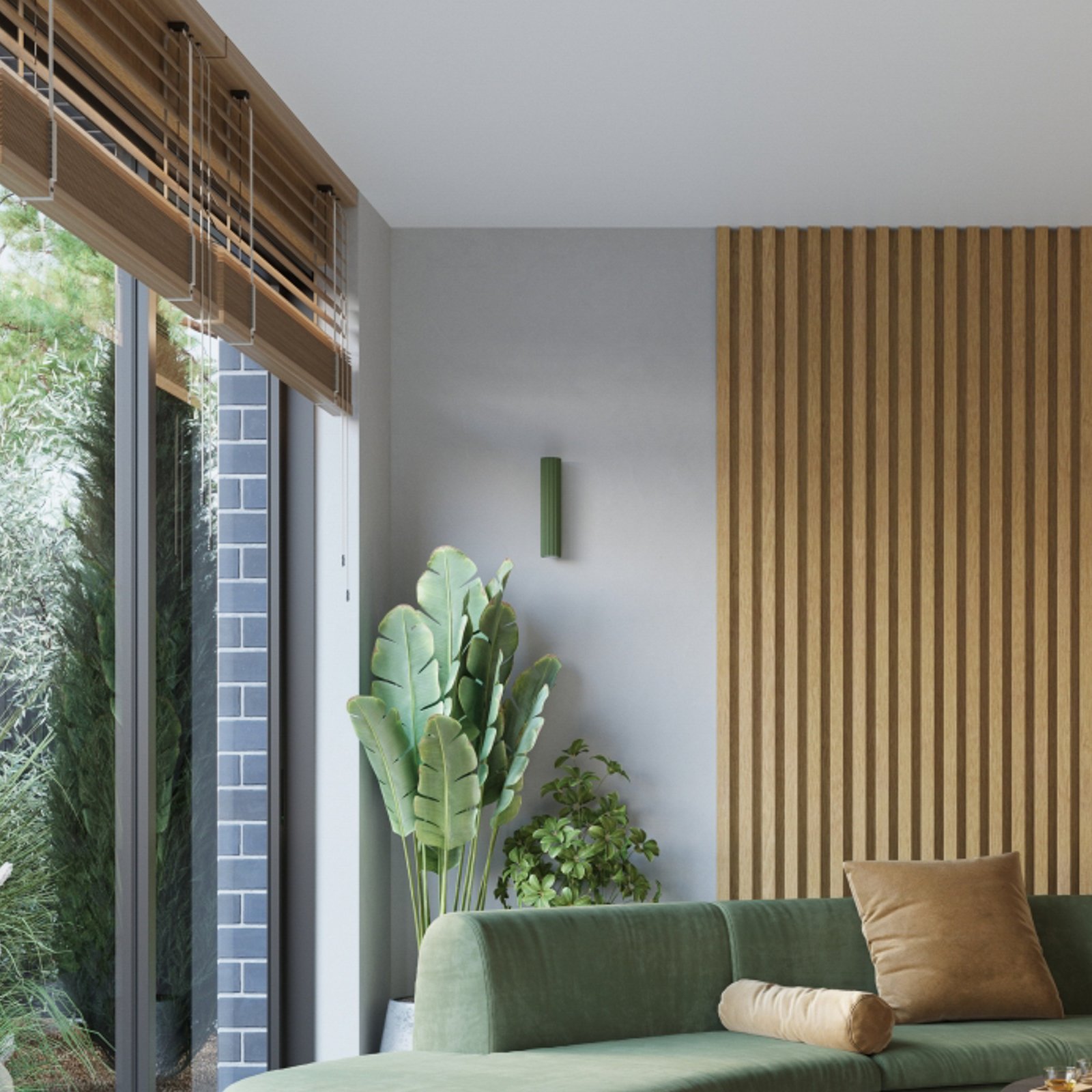 Wandleuchte ALORA, Höhe 30 cm, olivgrün, Metall, 2 x GU10