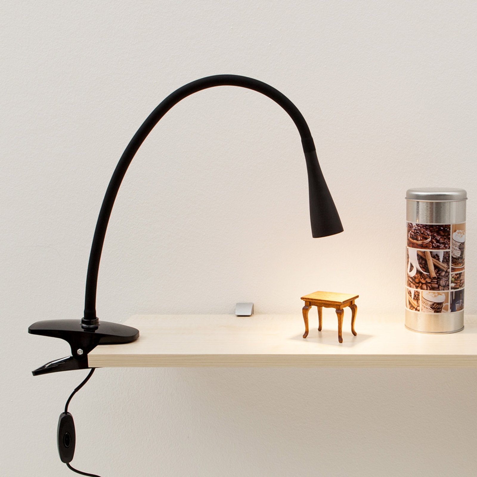 Baris LED Lámpara de Abrazadera Black - Lindby