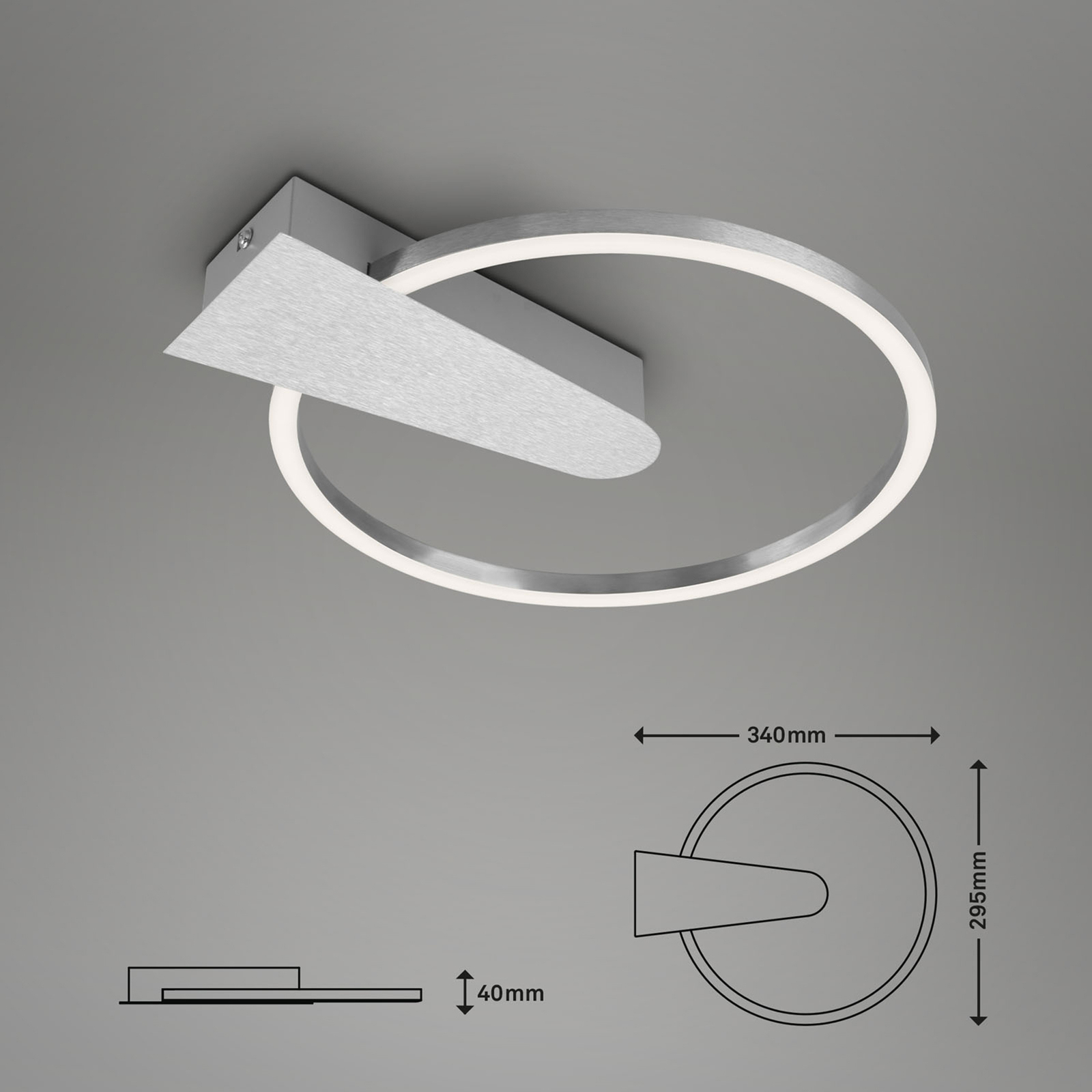 Plafonnier LED Nico, 3 000 K, rond, chromé