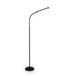 Lampe sur pied LED Mura, noir, hauteur 170 cm, métal, variateur tactile